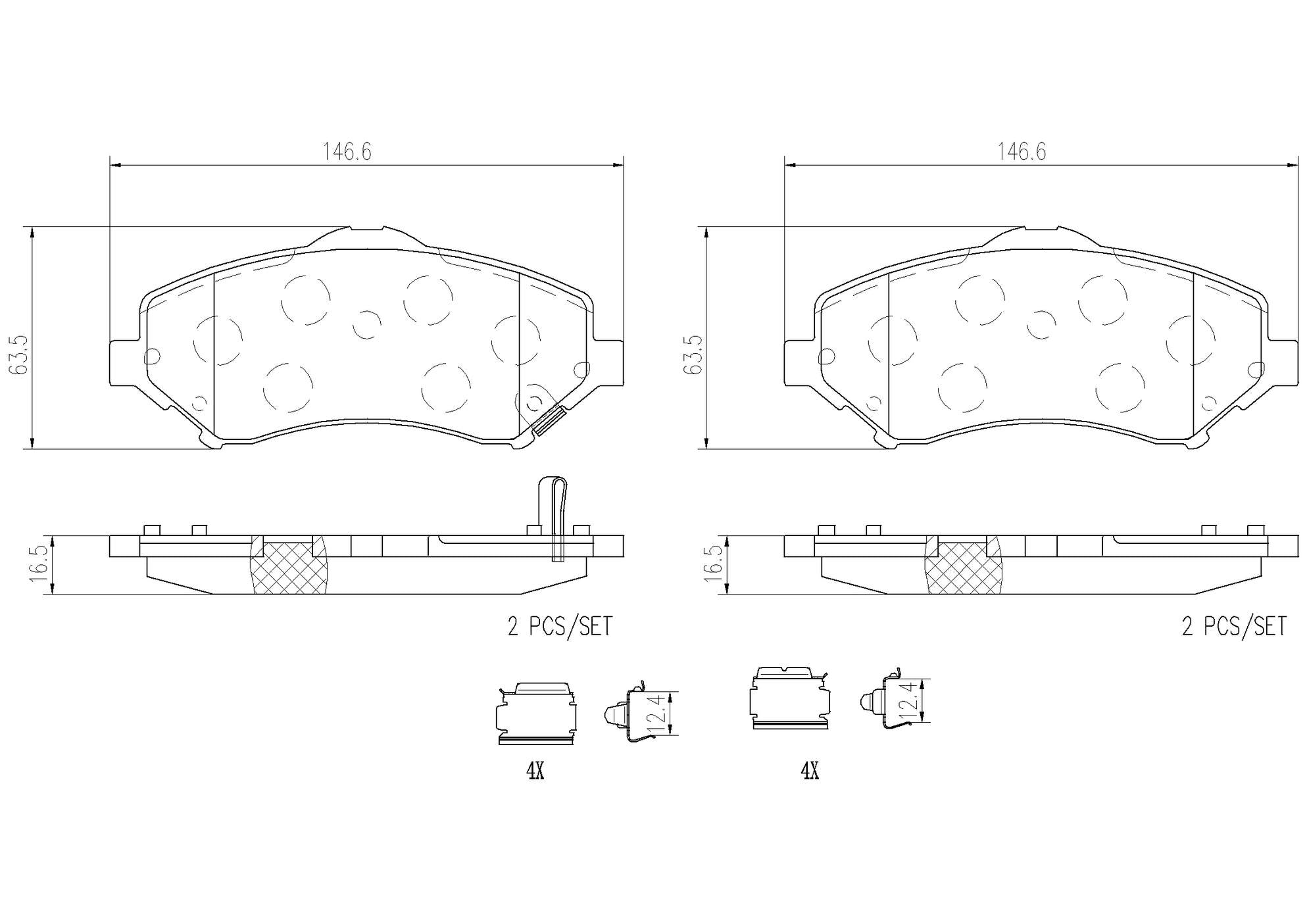 Volkswagen Disc Brake Pad and Rotor Kit – Front and Rear (302mm/305mm) (Ceramic) 7B0615301C