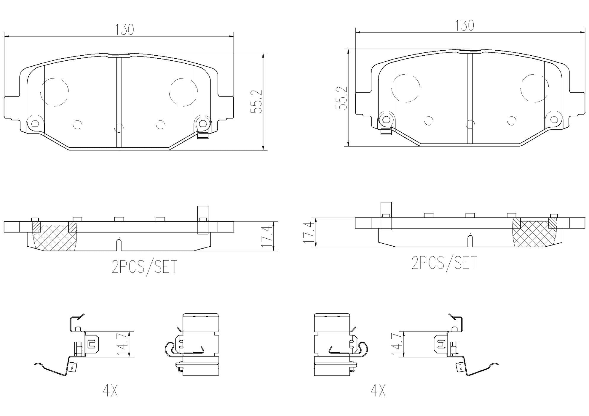 Volkswagen Disc Brake Pad and Rotor Kit – Rear (328mm) (Ceramic) K04779713AA