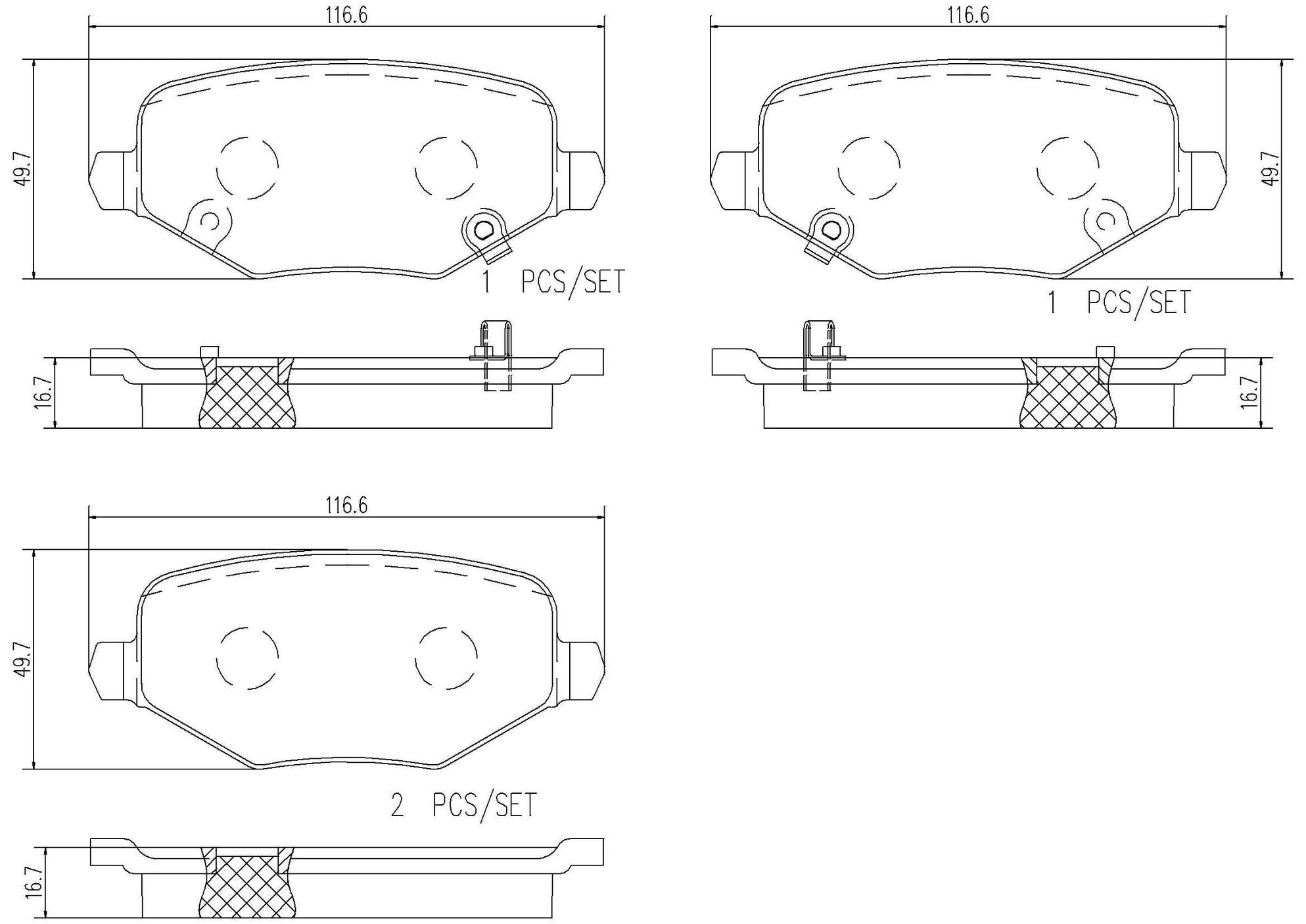 Volkswagen Disc Brake Pad and Rotor Kit – Rear (305mm) (Ceramic) 7B0615601B