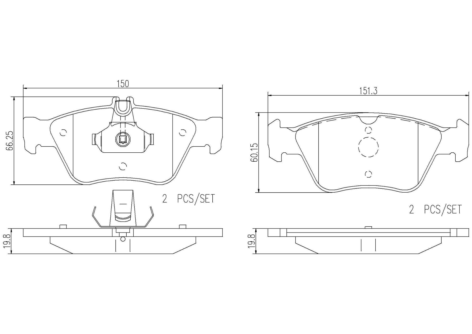 Mercedes Disc Brakes Kit –  Pads Front (Ceramic) 004420022041 – Brembo P50023N