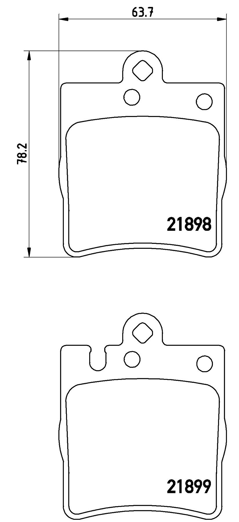 Mercedes Disc Brakes Kit –  Brembo Pads Rear (Low-Metallic) 005420192041 – Brembo P50033