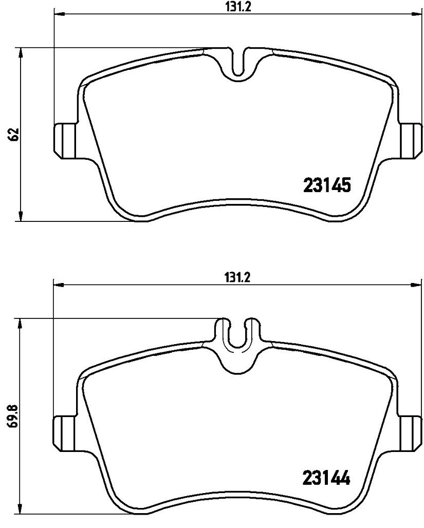 Mercedes Disc Brakes Kit –  Pads Front (Low-Metallic) 006420622041 – Brembo P50045