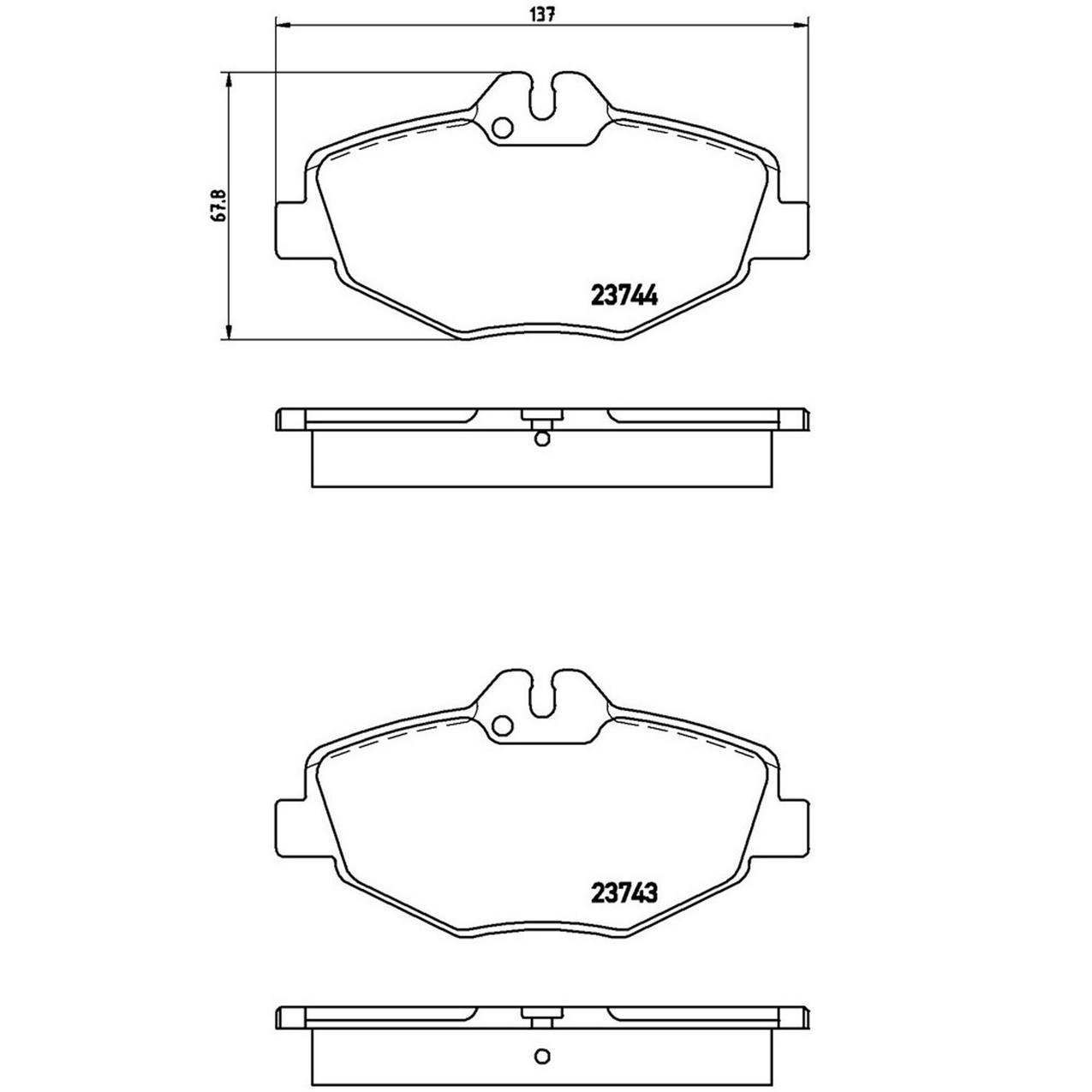 Mercedes-Benz Disc Brake Pad and Rotor Kit – Front and Rear (295mm/300mm) (Low-Met) 211 421 08 12