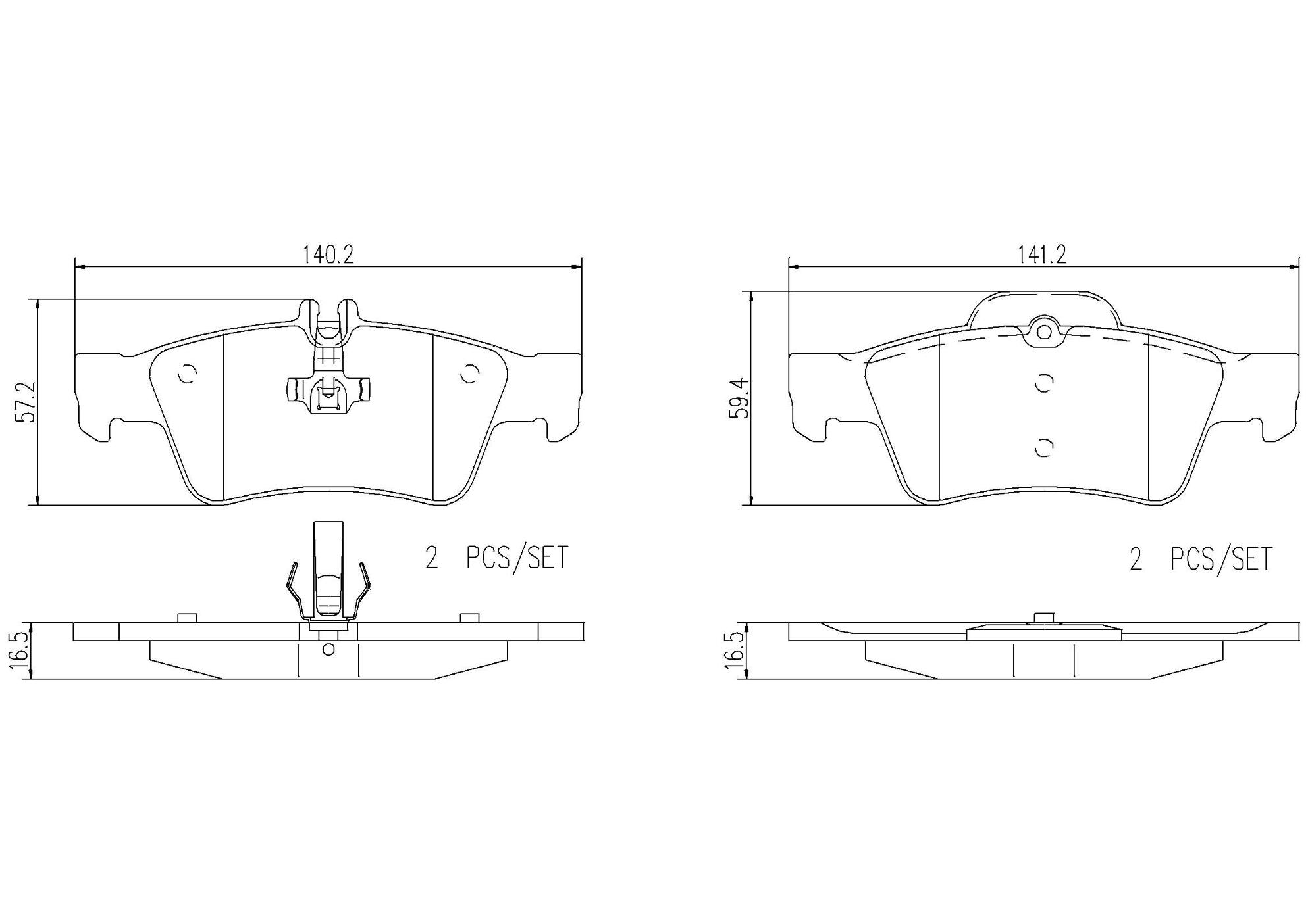 Mercedes Brake Pad Set – Rear 006420012064 – Brembo P50052N