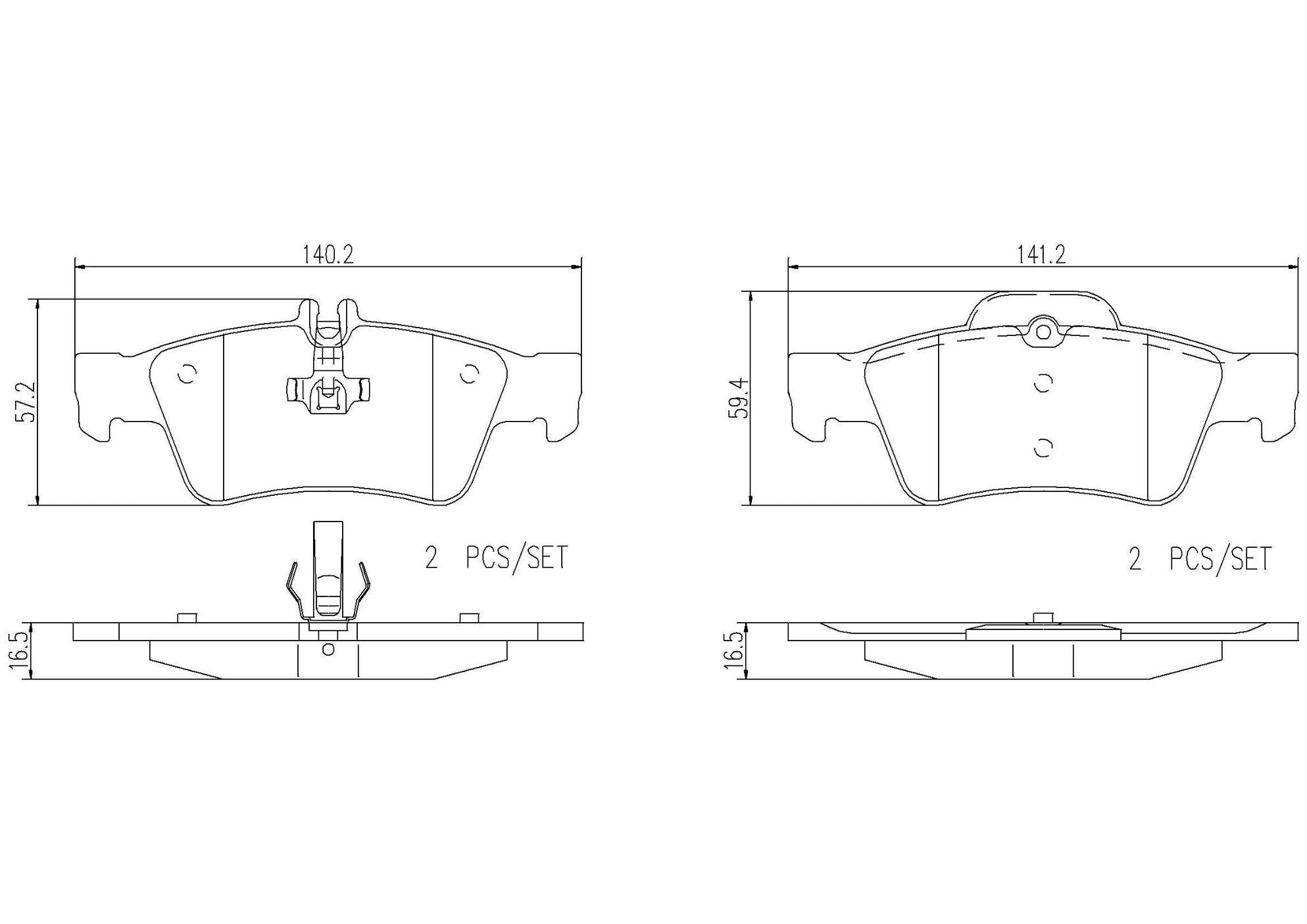 Mercedes-Benz Disc Brake Pad and Rotor Kit – Front and Rear (312mm/300mm) (Ceramic) 2114210912