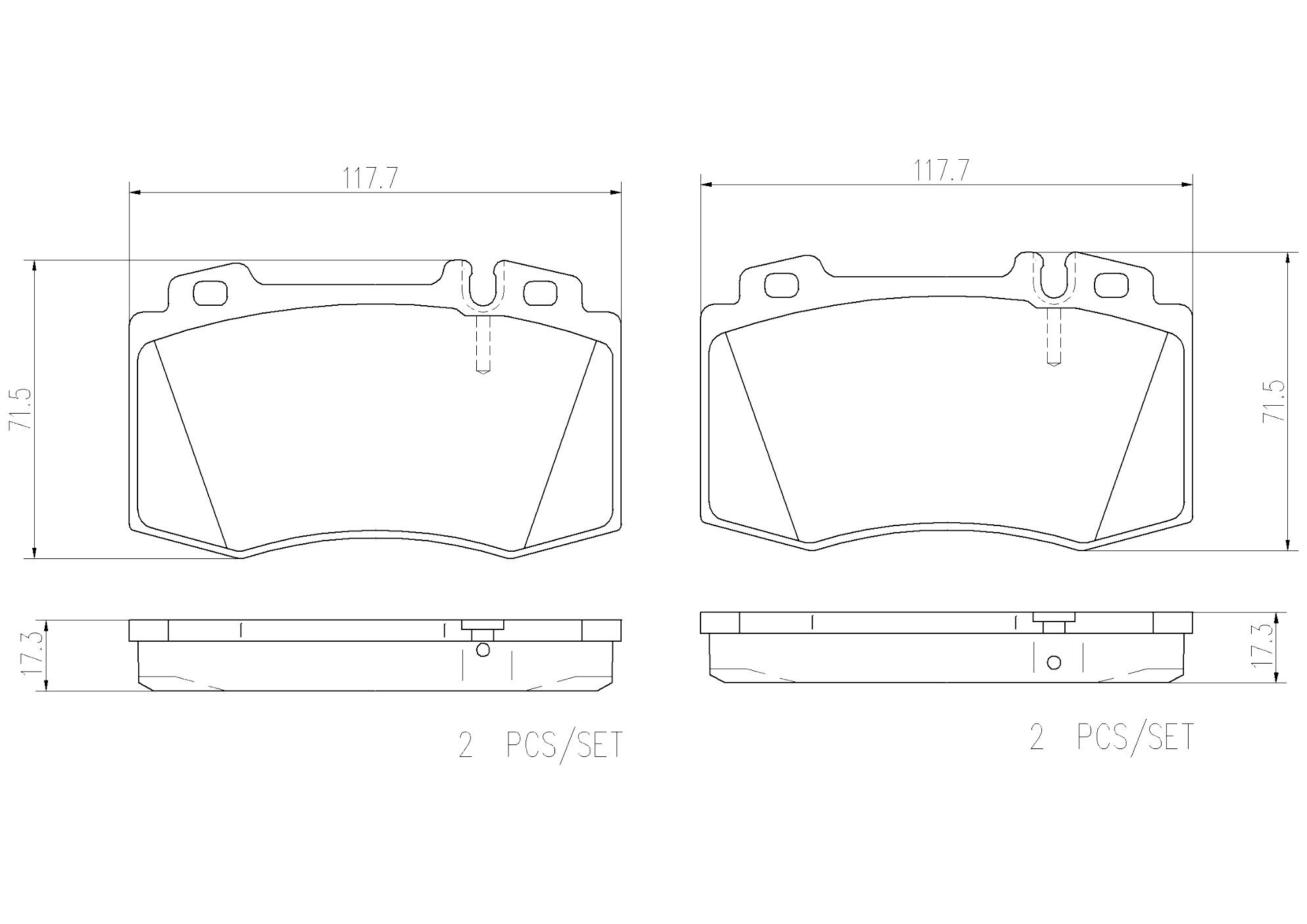 Mercedes Disc Brakes Kit –  Pads Front (Ceramic) 005420952041 – Brembo P50053N