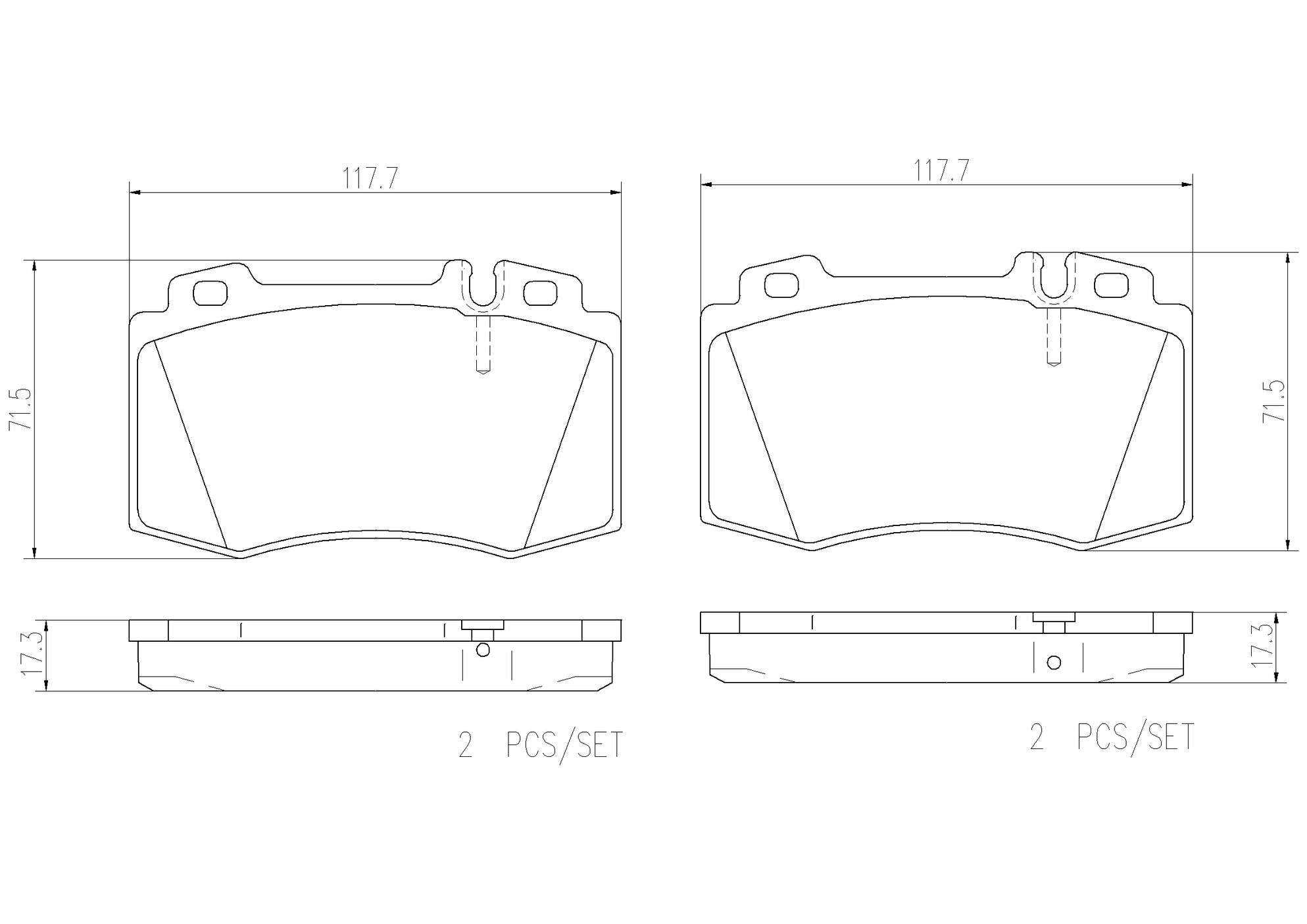 Mercedes-Benz Disc Brake Pad and Rotor Kit – Front and Rear (330mm/290mm) (Ceramic) 2034211312