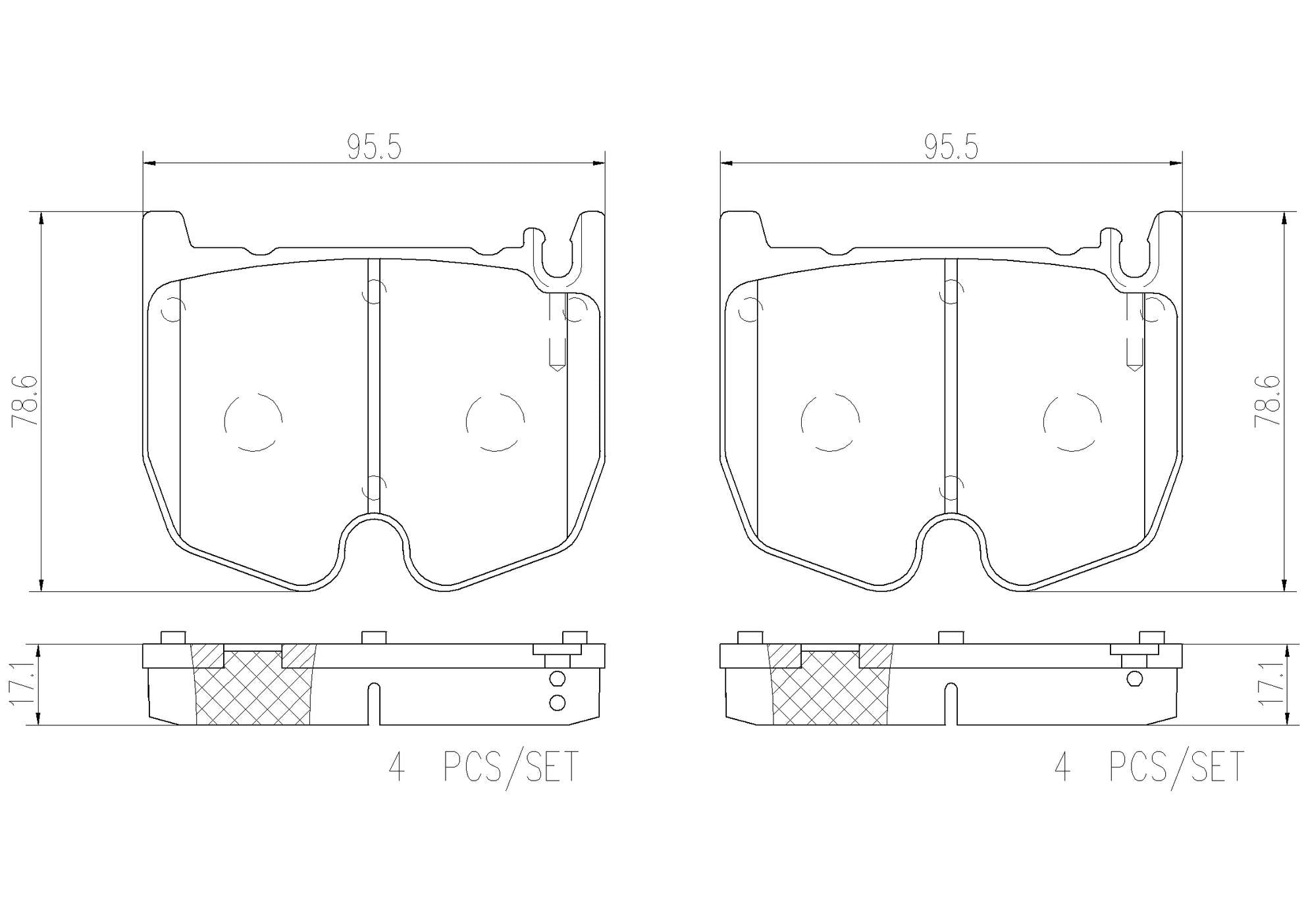 Mercedes-Benz Disc Brake Pad Set Kit – Front and Rear (Ceramic) 004420452041