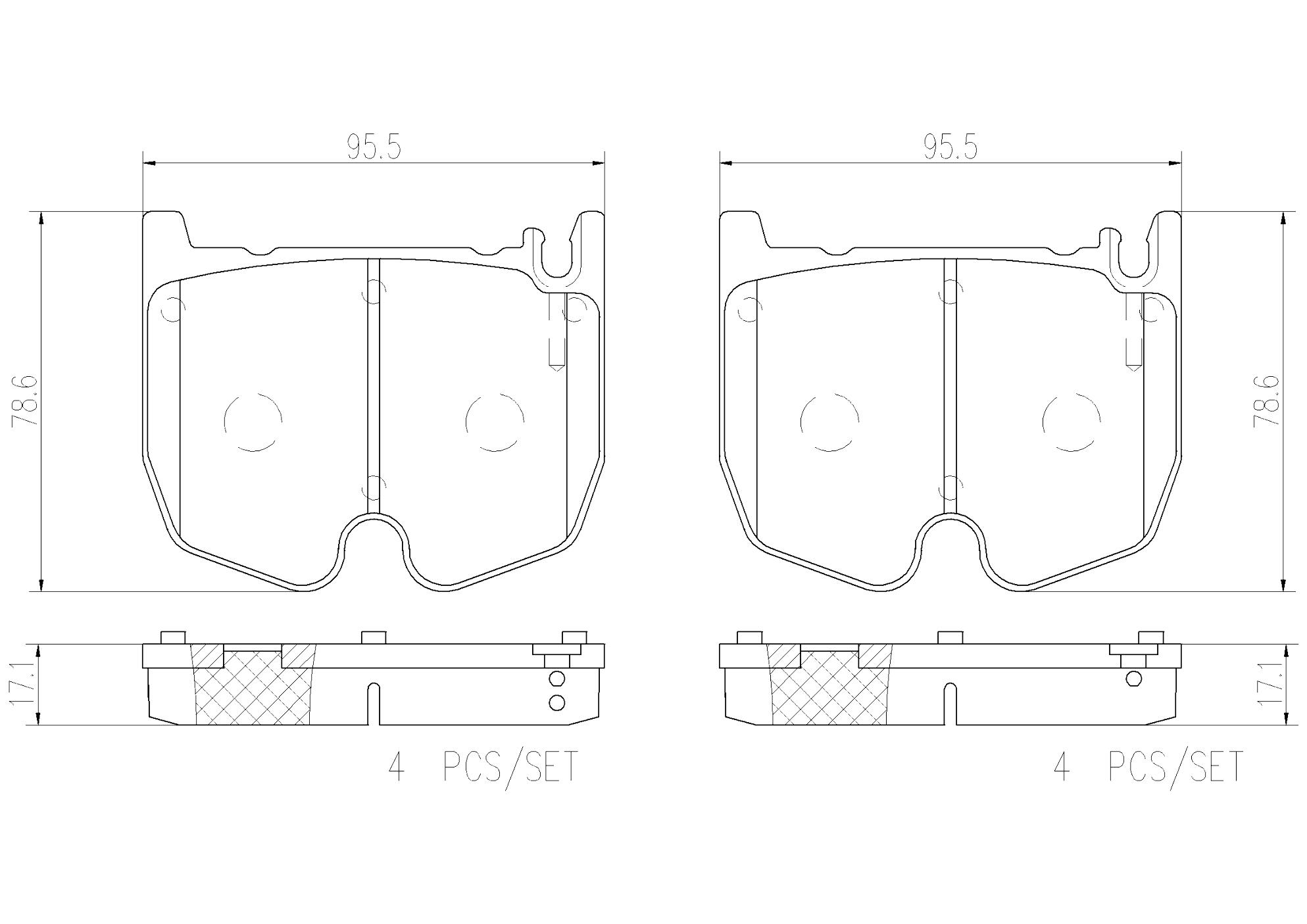 Mercedes Disc Brakes Kit –  Pads Front (Ceramic) 004420452041 – Brembo P50062N