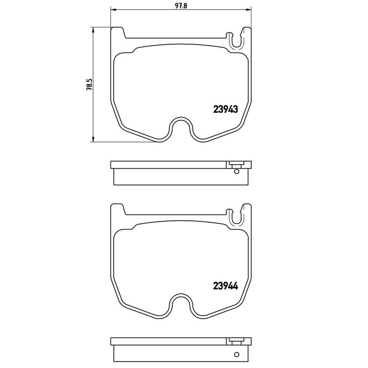 Mercedes-Benz Disc Brake Pad Set Kit – Front and Rear (Low-Met) 004420452041