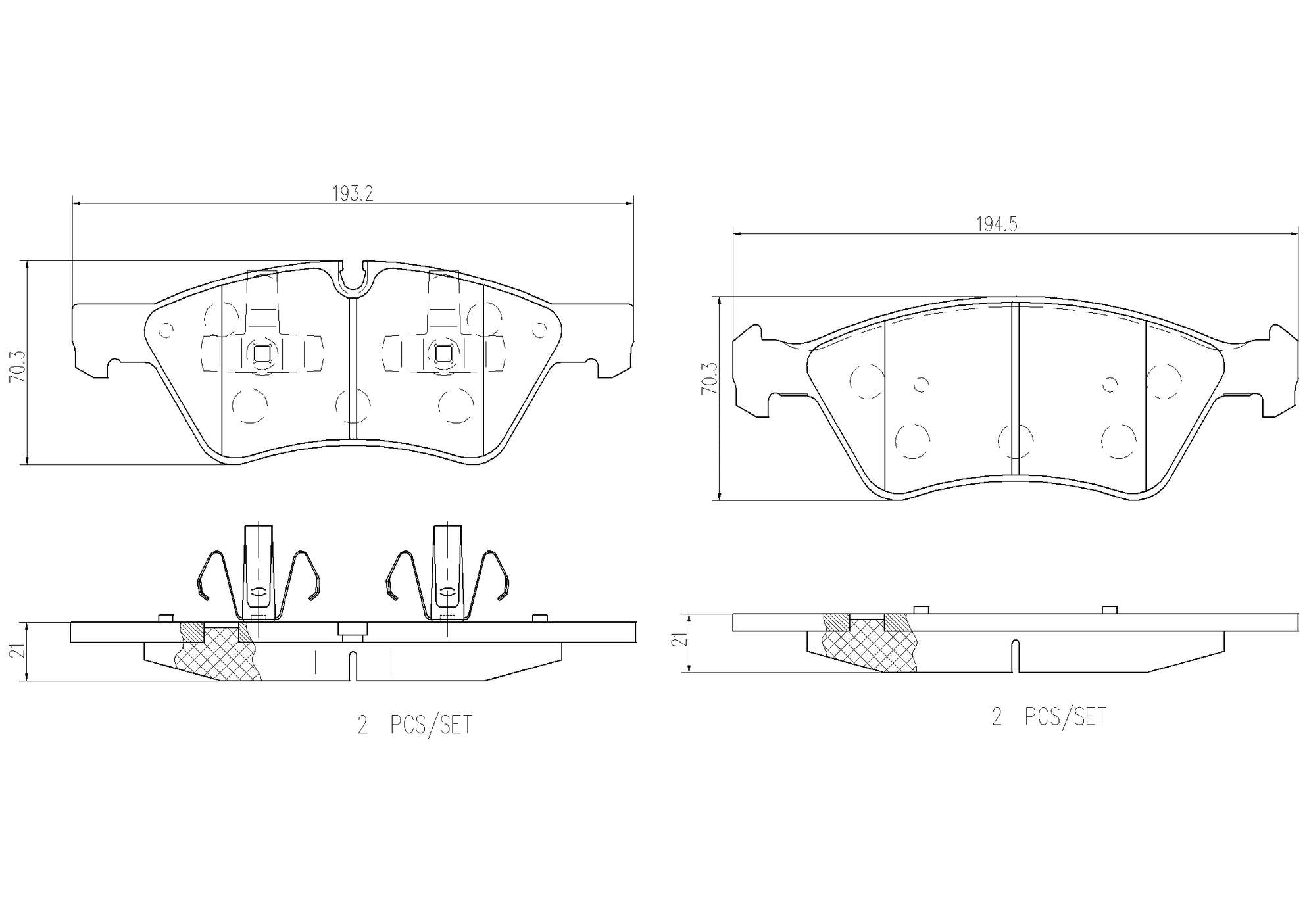 Mercedes-Benz Disc Brake Pad and Rotor Kit – Front and Rear (330mm/300mm) (Ceramic) 2204211812