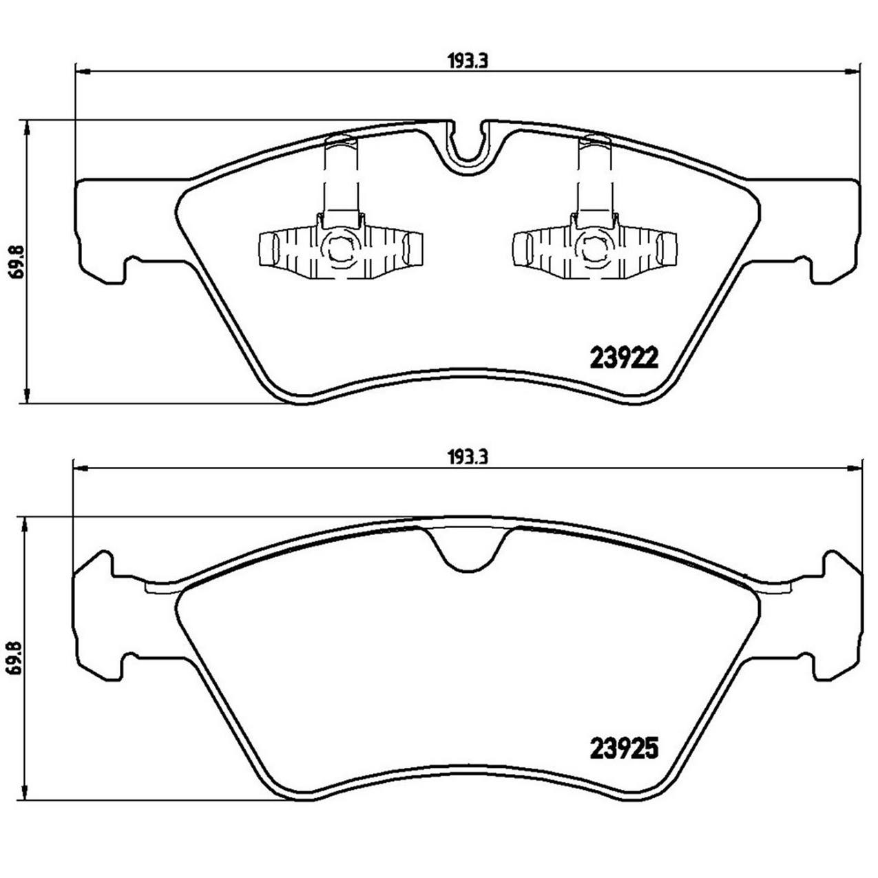 Mercedes-Benz Disc Brake Pad and Rotor Kit – Front and Rear (350mm/330mm) (Low-Met) 1644211412