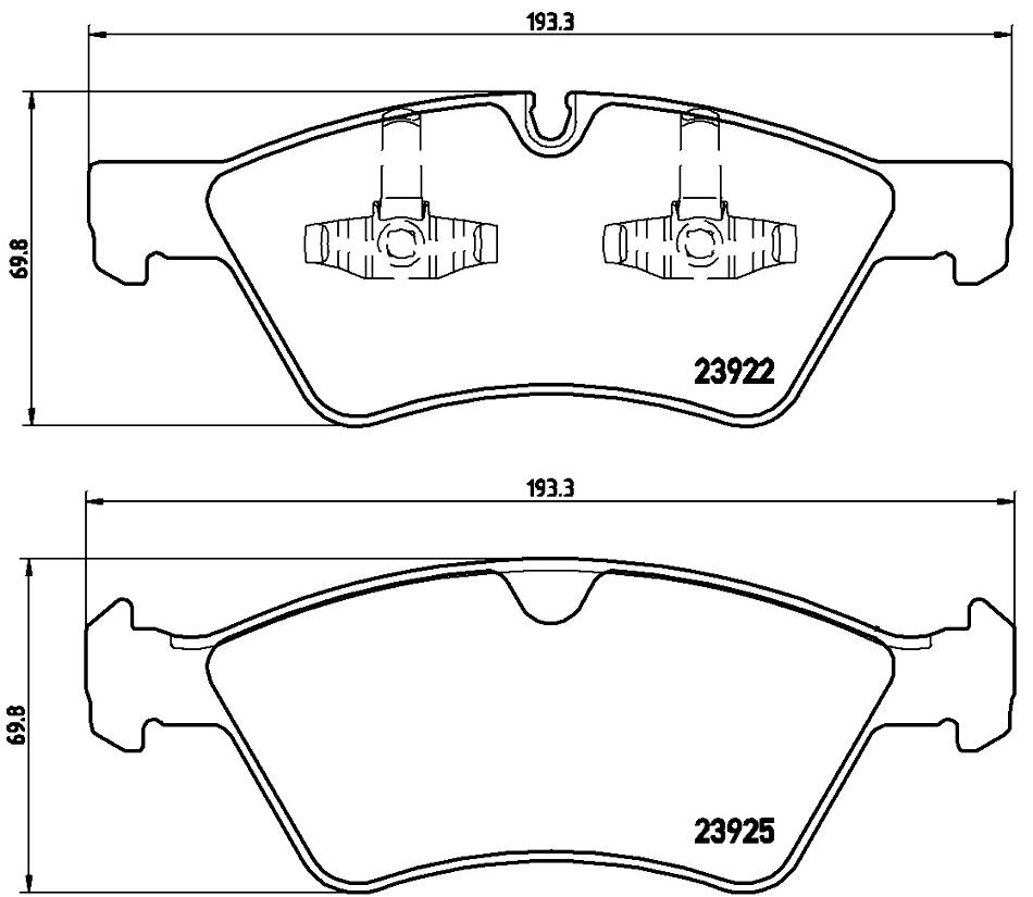 Mercedes Disc Brakes Kit –  Pads Front (Low-Metallic) 164420262064 – Brembo P50063