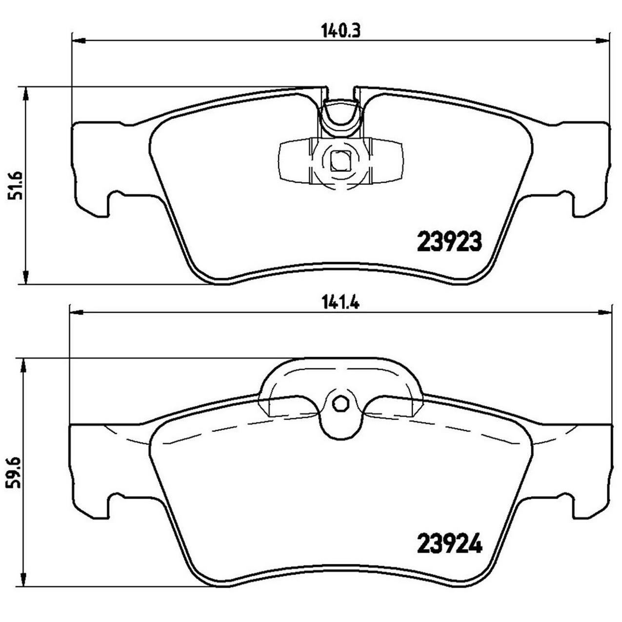 Mercedes-Benz Disc Brake Pad and Rotor Kit – Front and Rear (350mm/330mm) (Low-Met) 1644211412