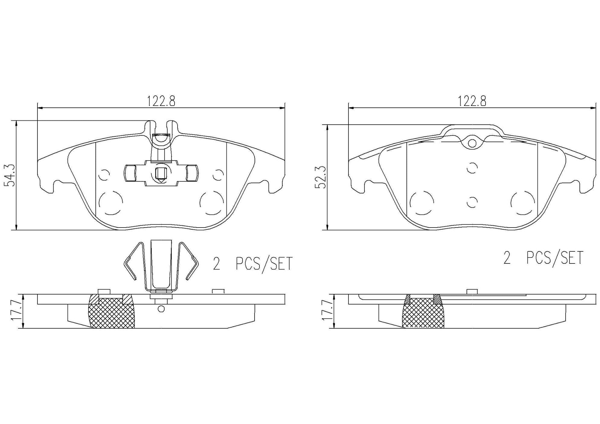 Mercedes-Benz Disc Brake Pad and Rotor Kit – Front and Rear (322mm/300mm) (Ceramic) 2044211012