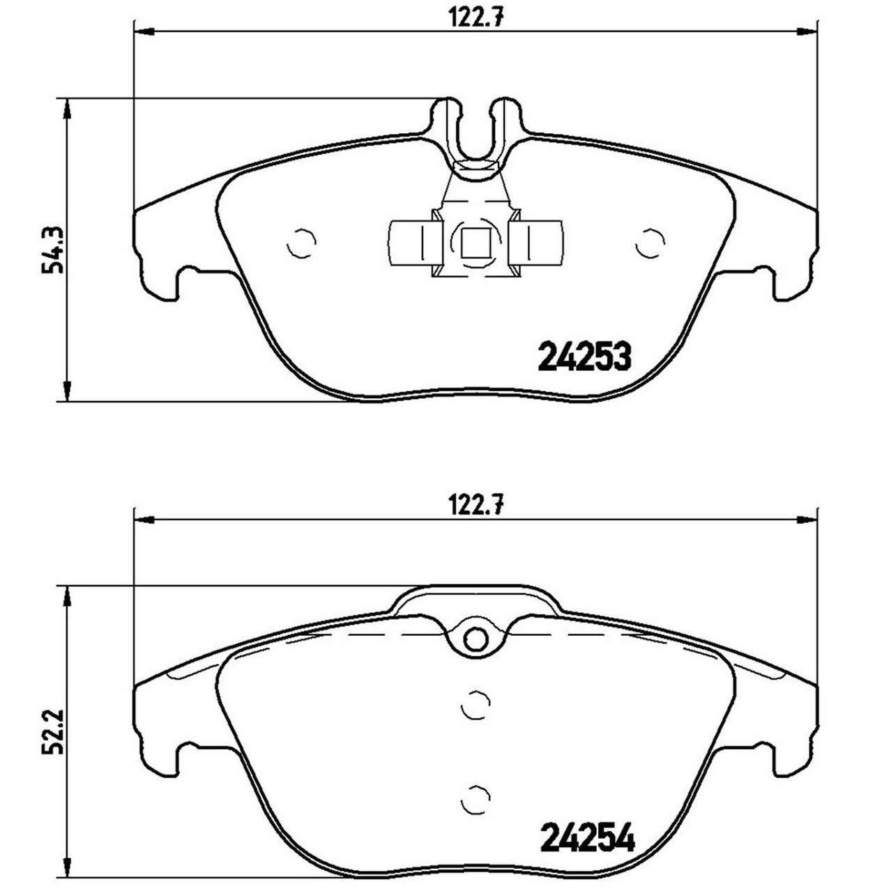 Mercedes-Benz Disc Brake Pad and Rotor Kit – Front and Rear (322mm/300mm) (Low-Met) 2044211012