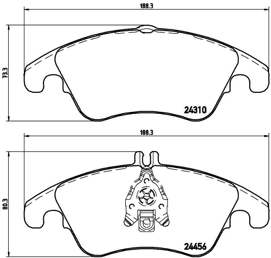 Mercedes Disc Brakes Kit –  Pads Front (Low-Metallic) 0074207520 – Brembo P50069