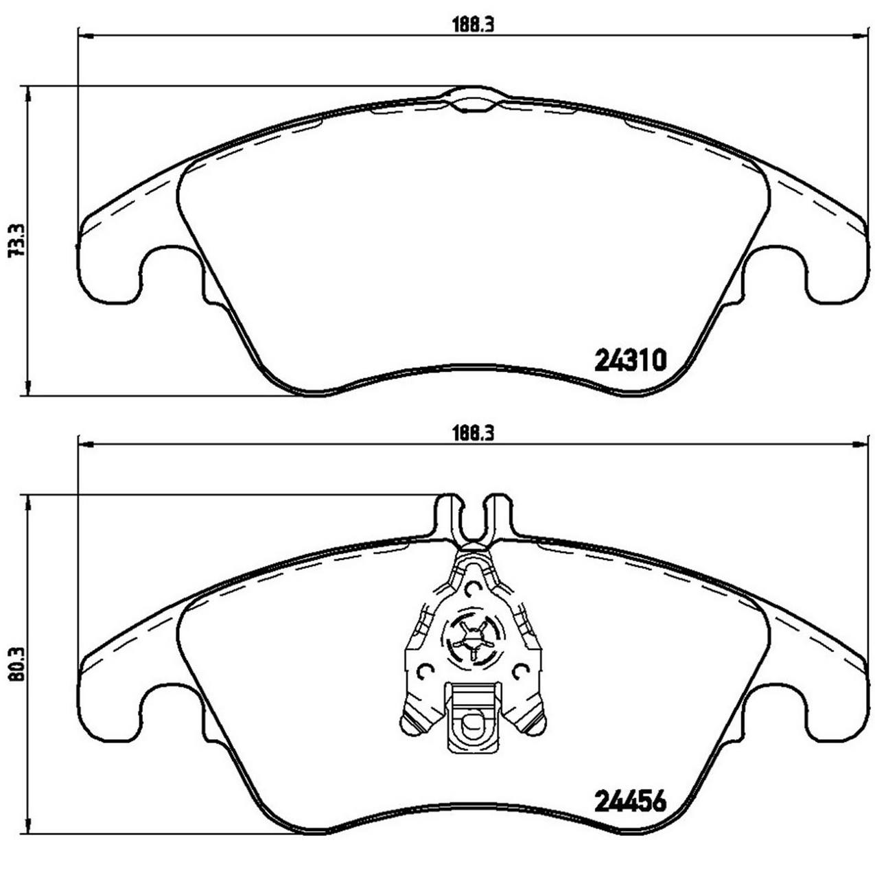 Mercedes-Benz Disc Brake Pad and Rotor Kit – Front and Rear (322mm/300mm) (Low-Met) 2044211012