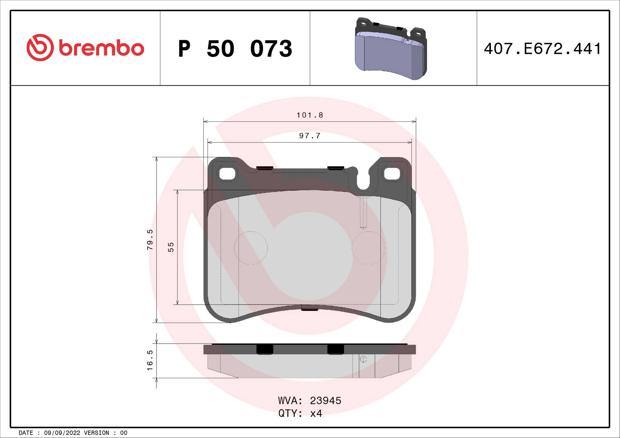 Mercedes-Benz Disc Brake Pad and Rotor Kit – Front and Rear (330mm/278mm) (Low-Met) 2034211312