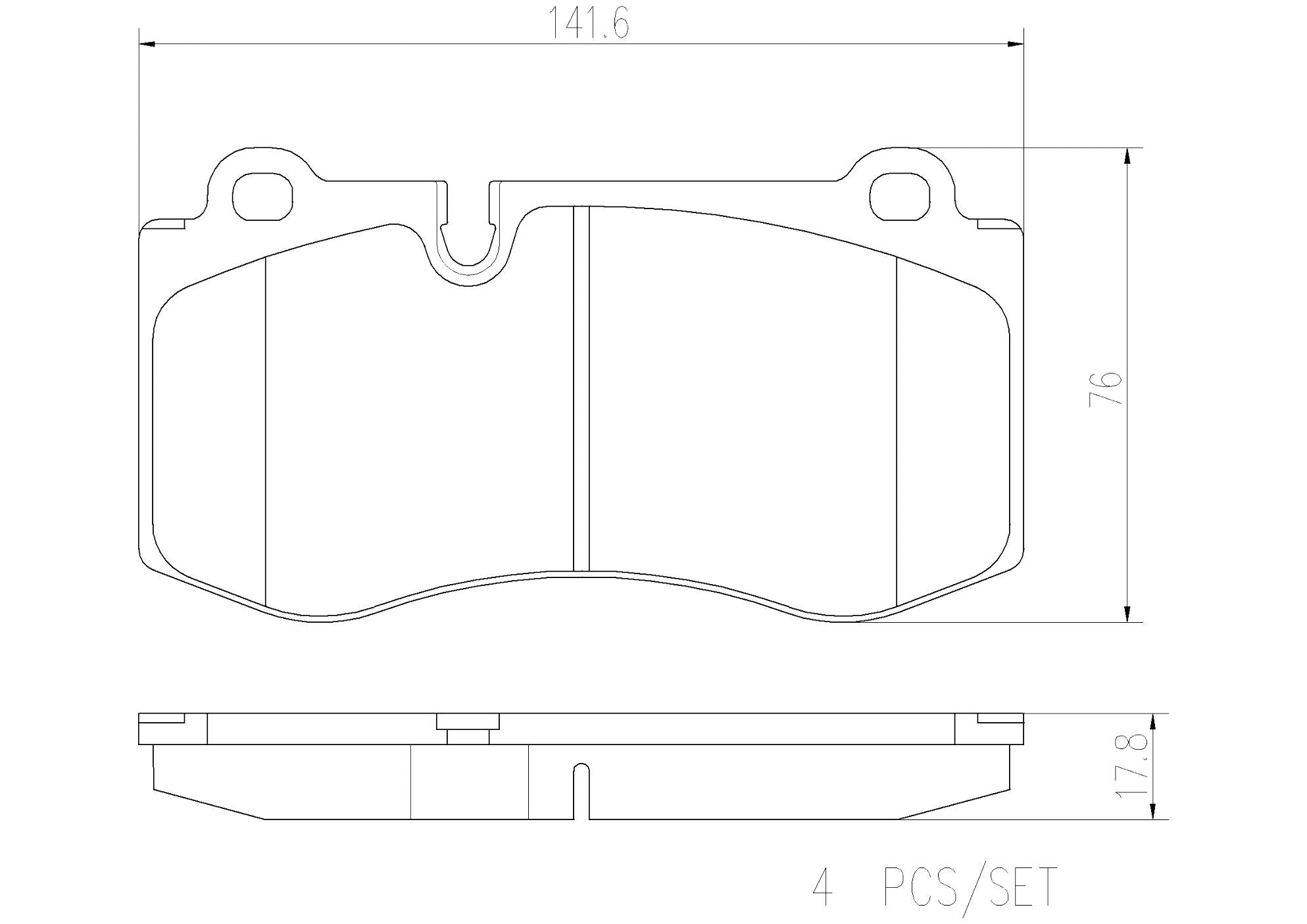 Mercedes Disc Brakes Kit –  Pads Front (Ceramic) 004420802064 – Brembo P50074N