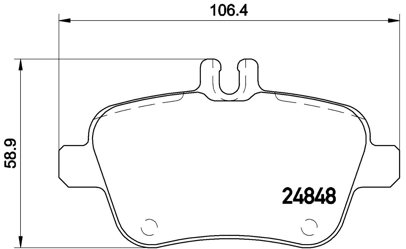 Mercedes Disc Brakes Kit –  Brembo Pads Rear (Low-Metallic) 0084202320 – Brembo P50091