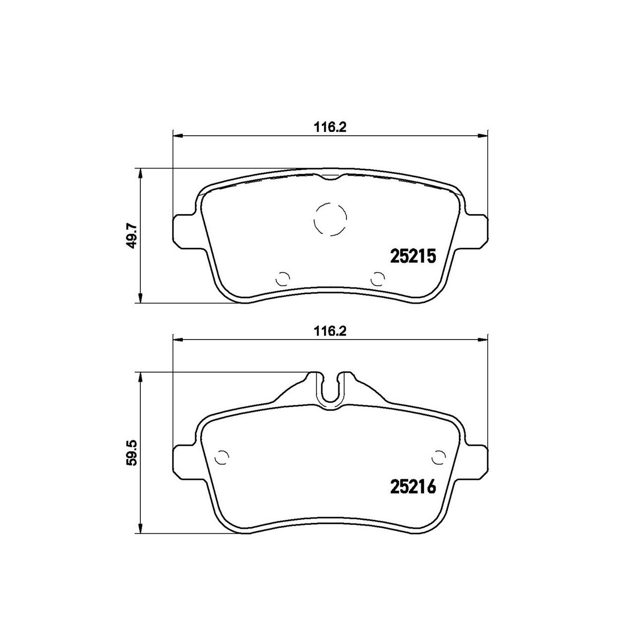 Mercedes-Benz Disc Brake Pad and Rotor Kit – Front and Rear (375mm/330mm) (Low-Met) 1664211600