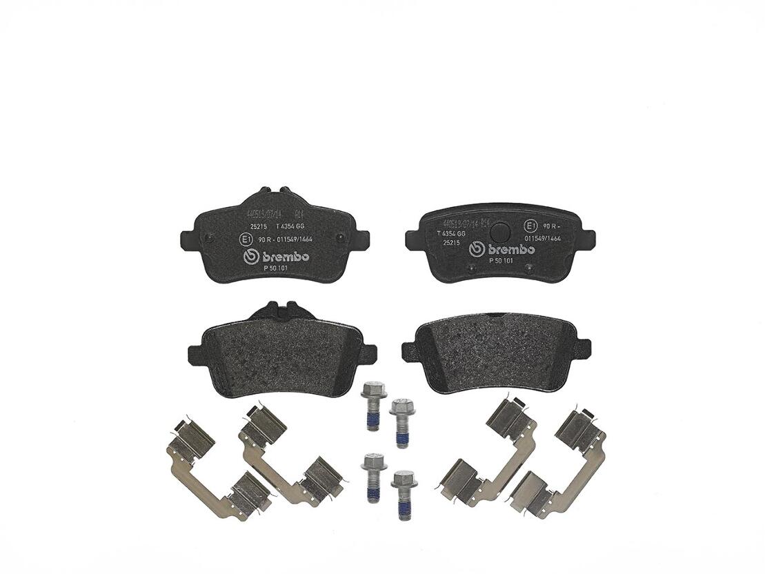 Mercedes Disc Brakes Kit –  Brembo Pads Rear (Low-Metallic) 0074208620 – Brembo P50101