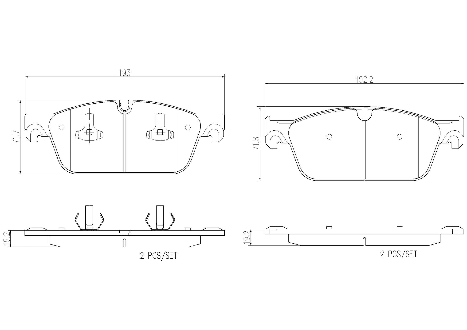 Mercedes-Benz Disc Brake Pad and Rotor Kit – Front and Rear (375mm/330mm) (Ceramic) 1664211600