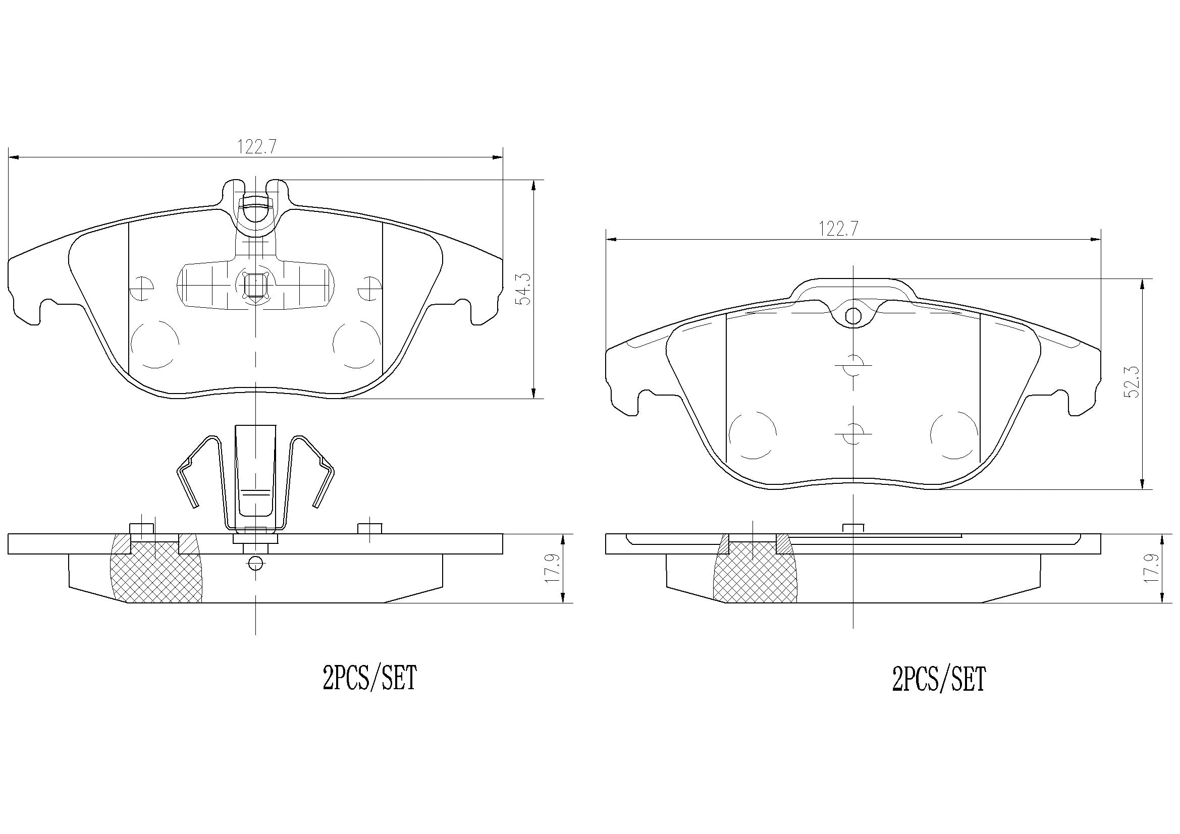 Mercedes Disc Brakes Kit –  Brembo Pads Rear (Ceramic) 0074208520 – Brembo P50104N