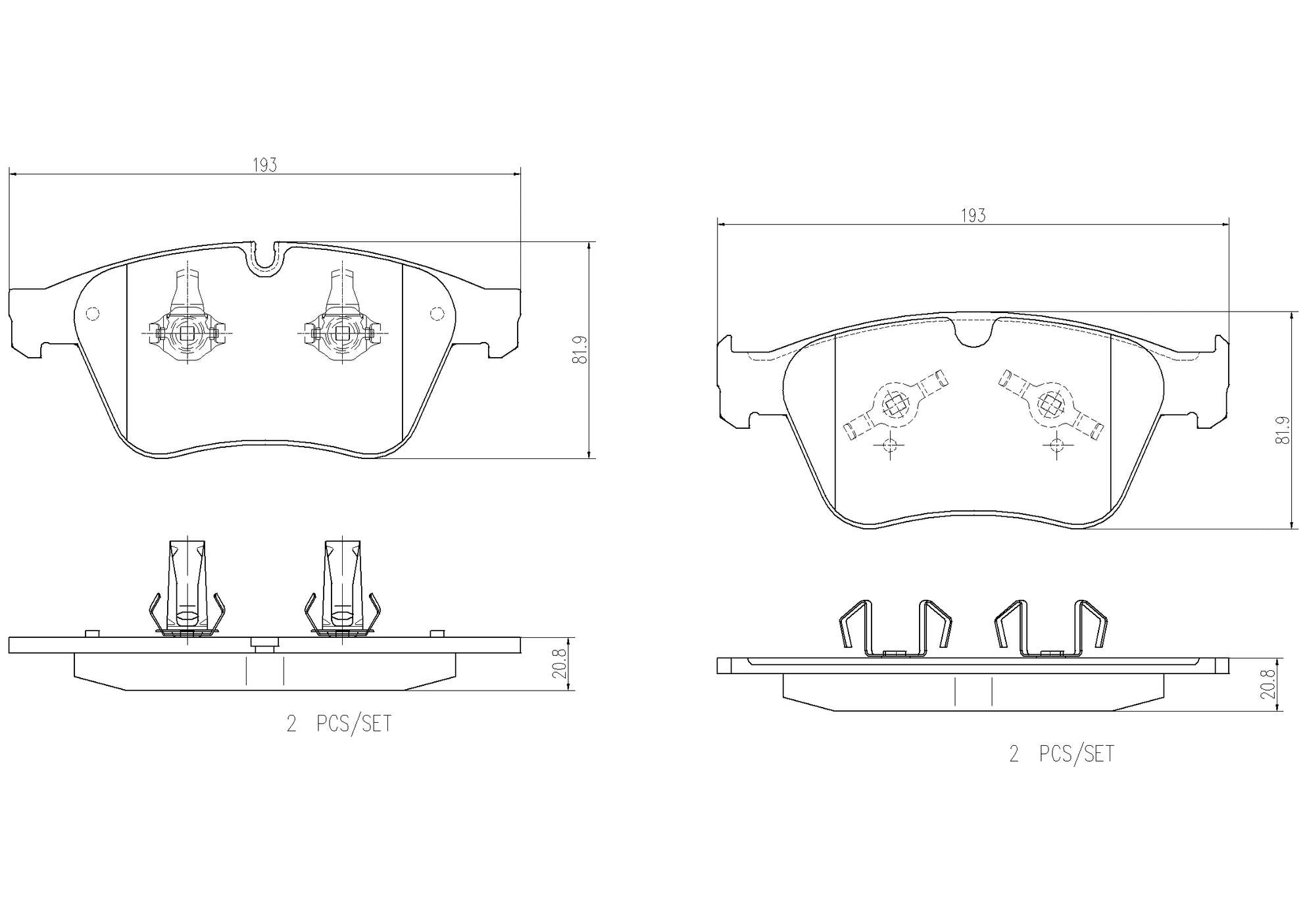 Mercedes Disc Brakes Kit –  Pads Front (Ceramic) – Brembo P50105N