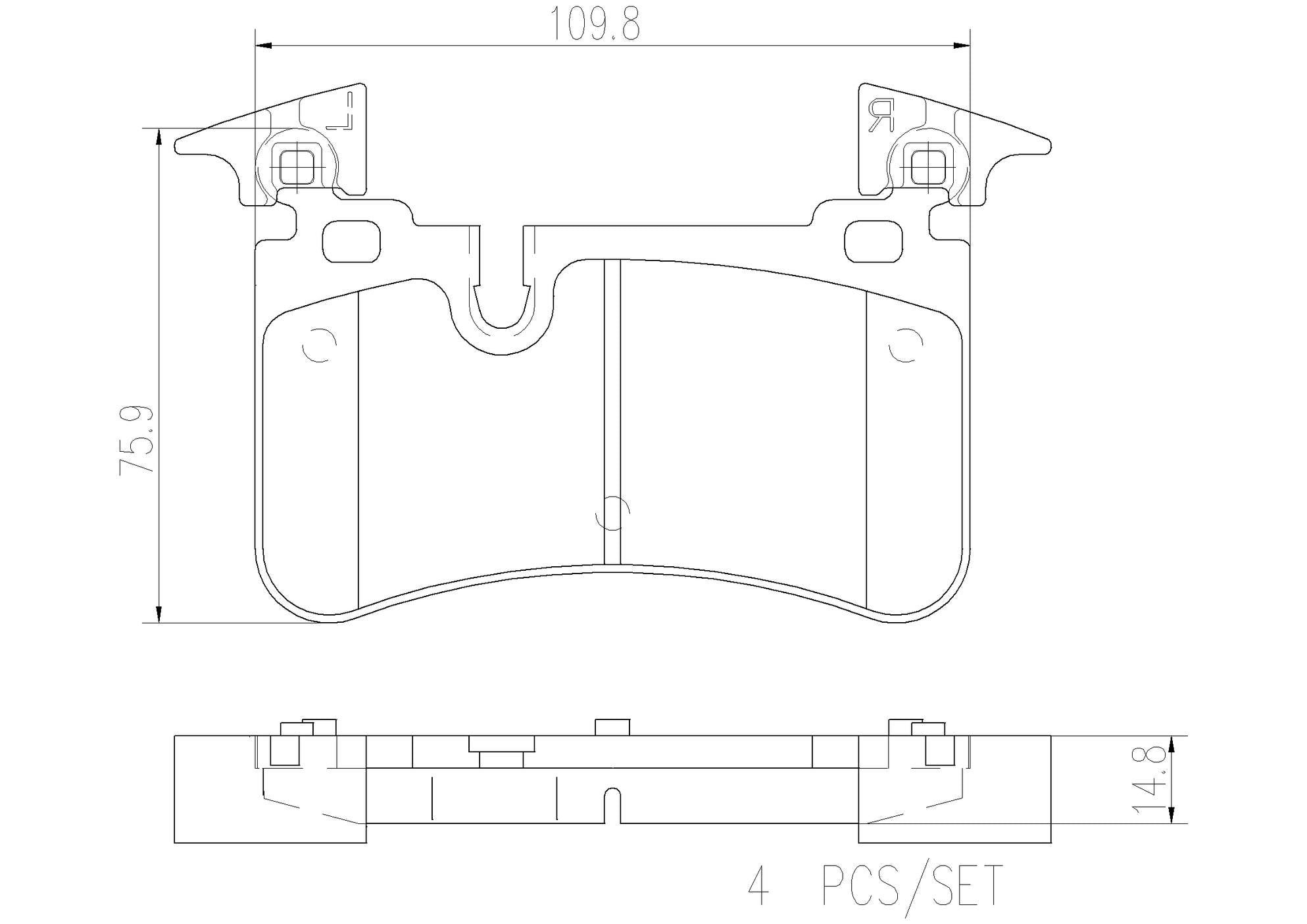 Mercedes-Benz Disc Brake Pad Set Kit – Front and Rear (Ceramic) 4G0698151J