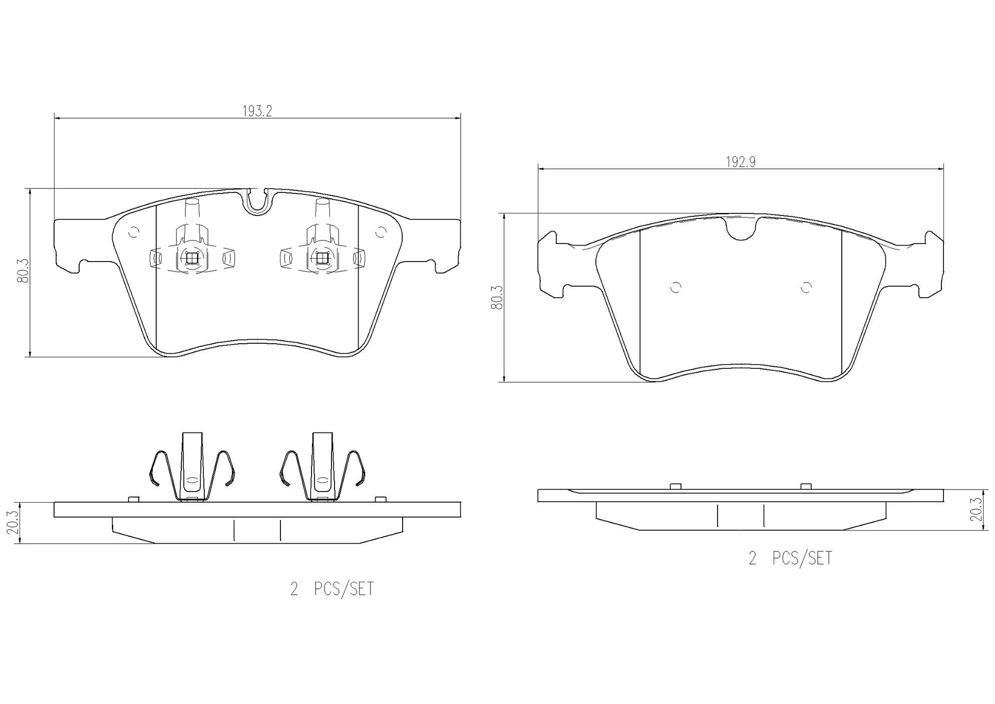 Mercedes-Benz Disc Brake Pad Set (Front) Brembo P50115N