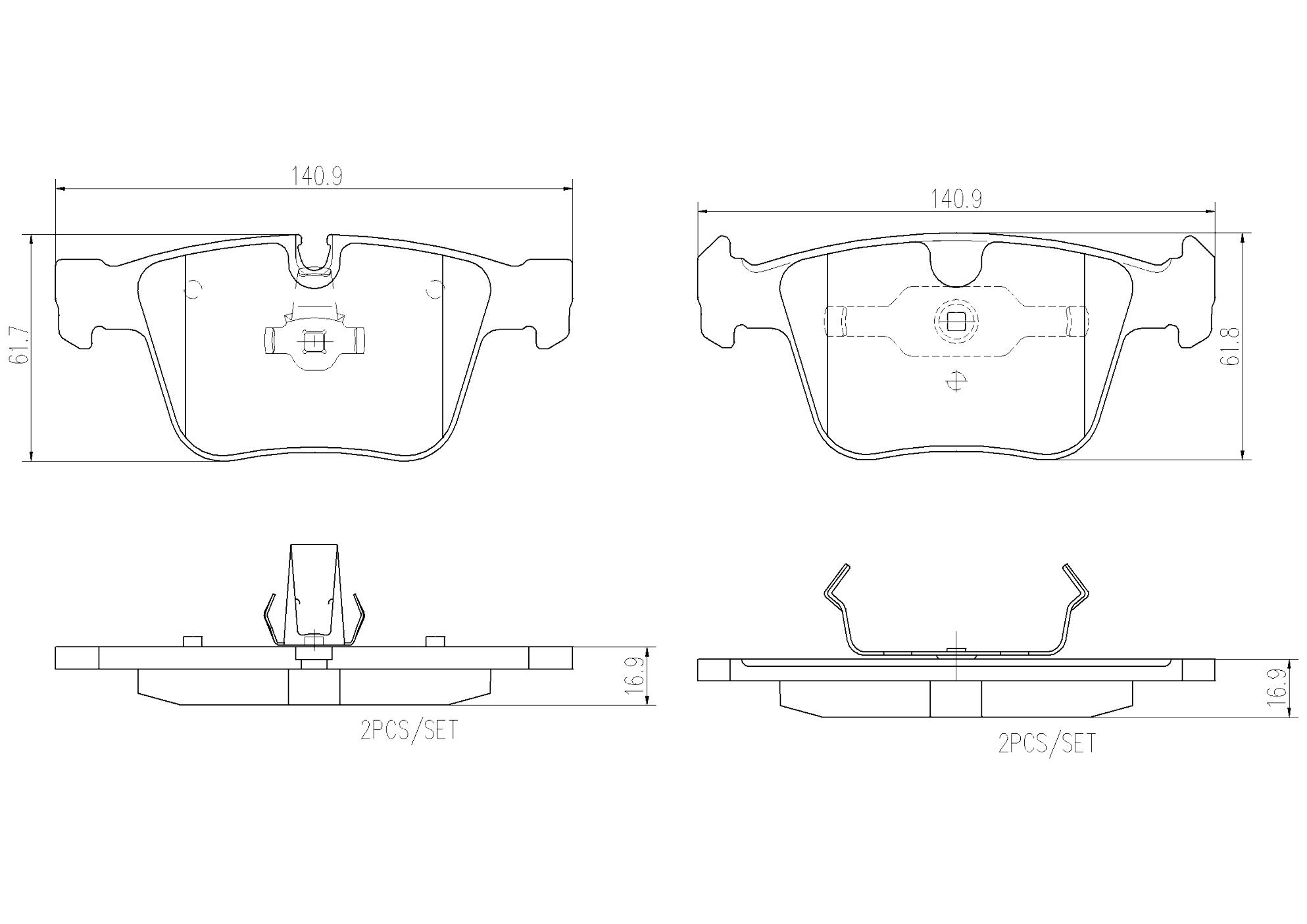 Mercedes Disc Brakes Kit –  Brembo Pads Rear (Ceramic) – Brembo P50116N