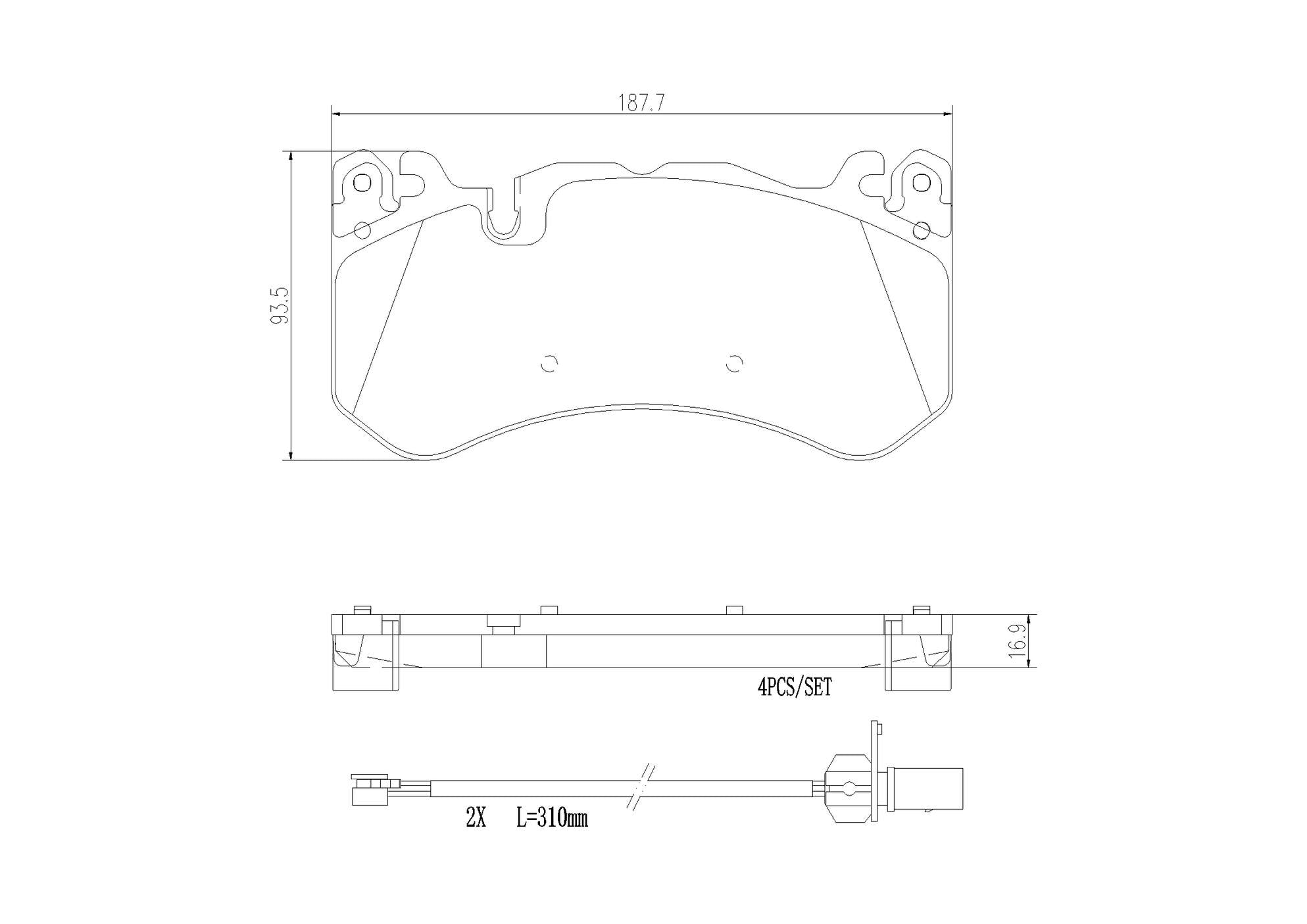 Mercedes-Benz Disc Brake Pad Set Kit – Front and Rear (Ceramic) 4G0698151J