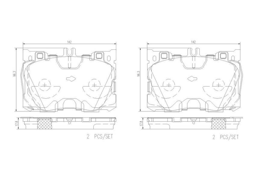 Mercedes Disc Brakes Kit –  Pads Front (Ceramic) 0004209000 – Brembo P50139N