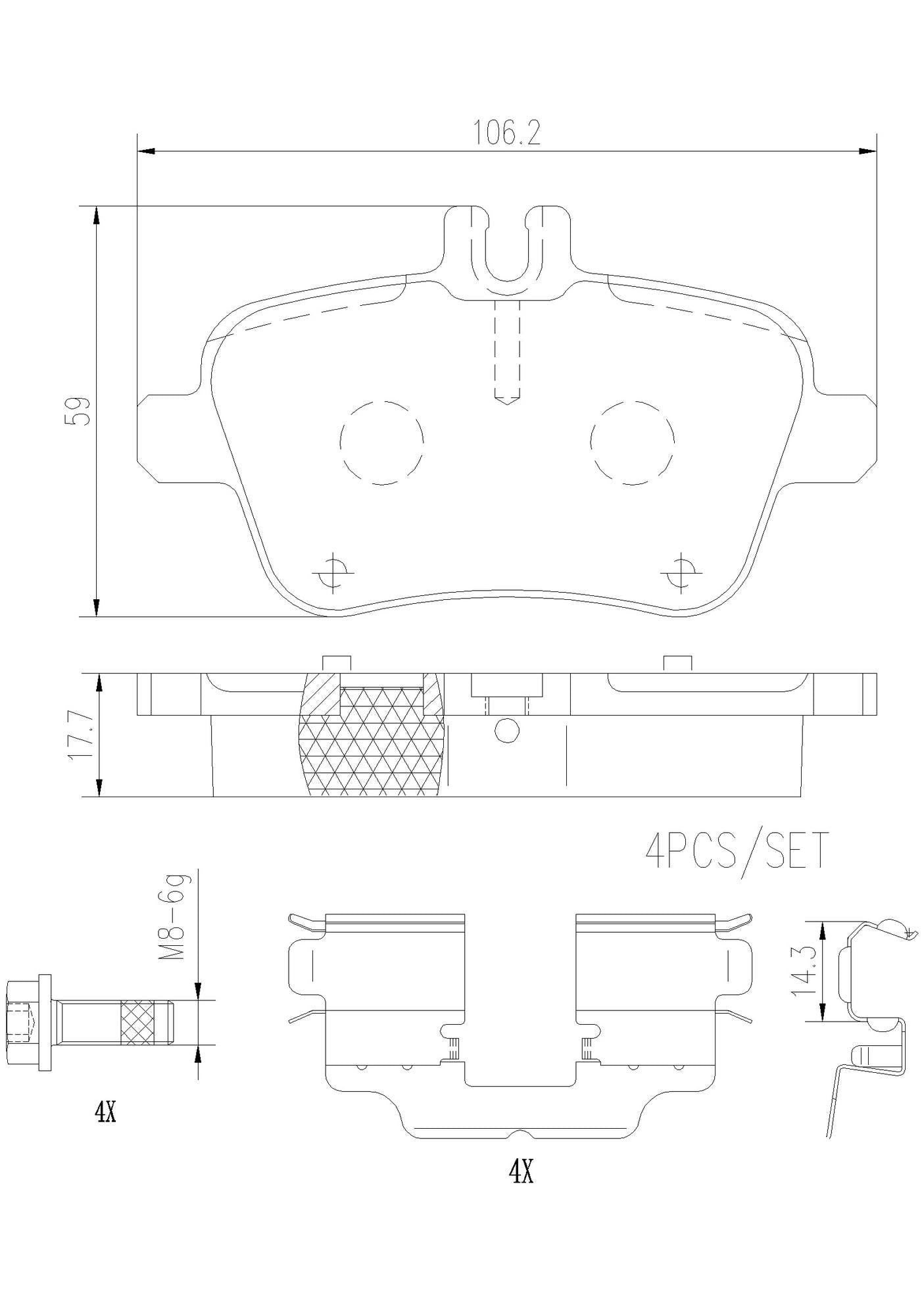 Mercedes-Benz Disc Brake Pad and Rotor Kit – Rear (295mm) (Ceramic) 2464230112