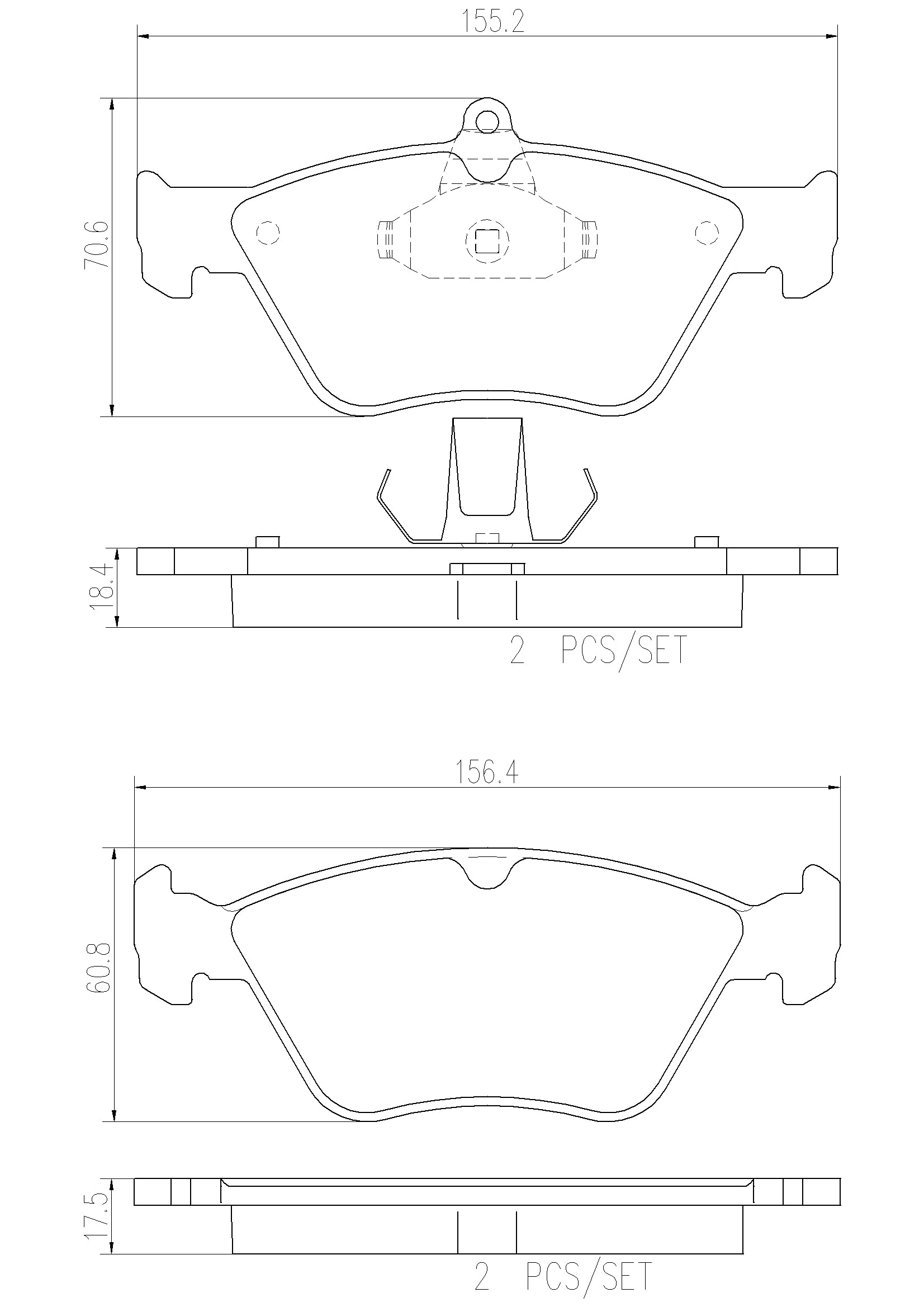 SAAB Disc Brake Pad Set – Front (Ceramic) 4646899 – Brembo P59019N