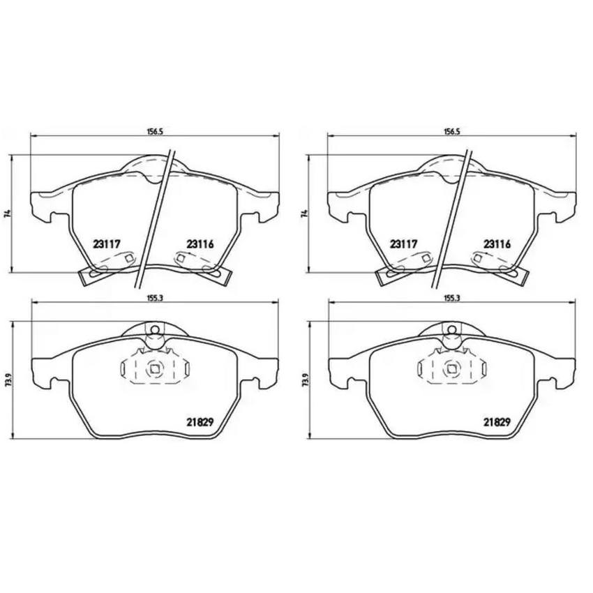 SAAB Disc Brake Pad Set – Front (Ceramic) 99900005 – Brembo P59029N