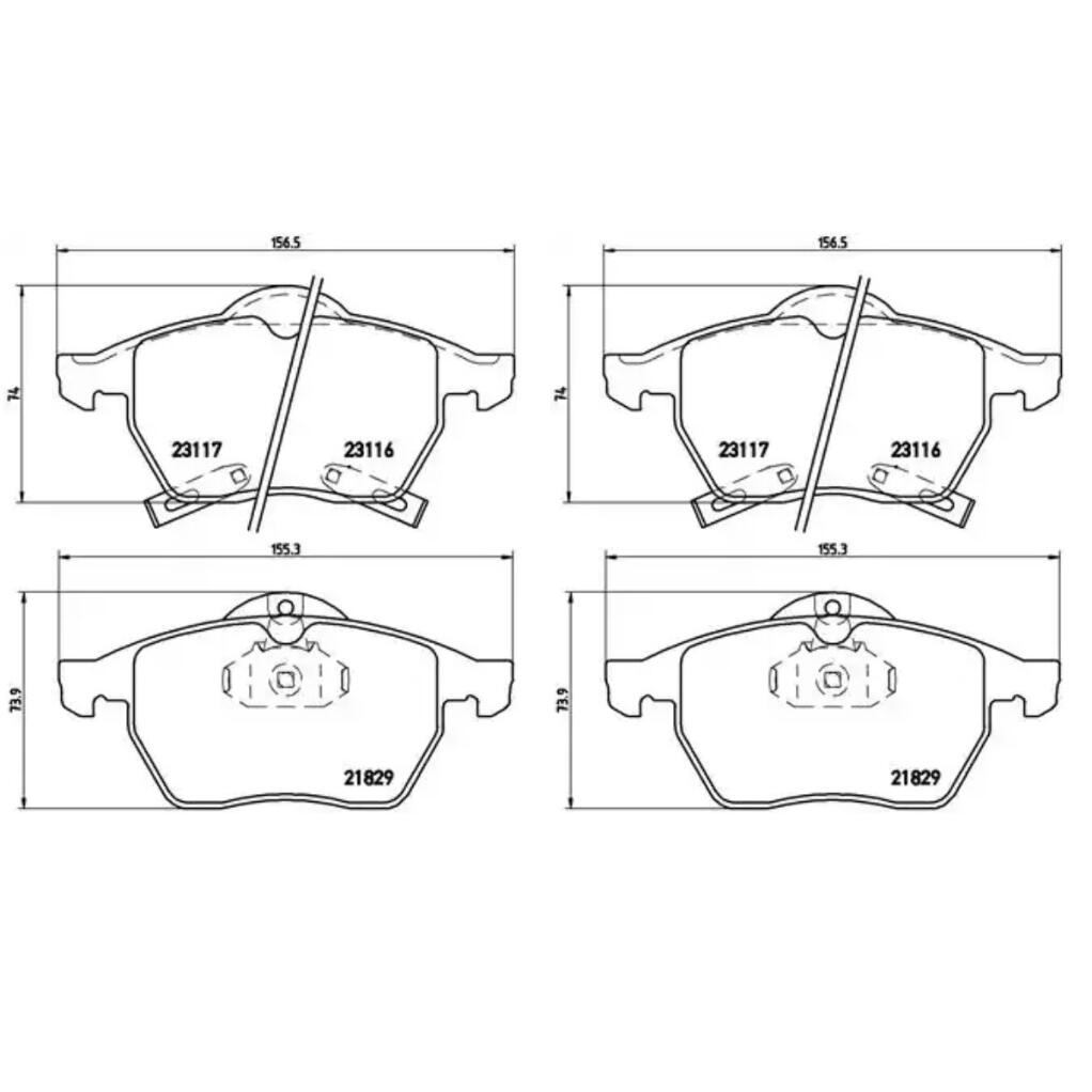 SAAB Disc Brake Pad Set – Front (Ceramic) 99900005 – Brembo P59029N