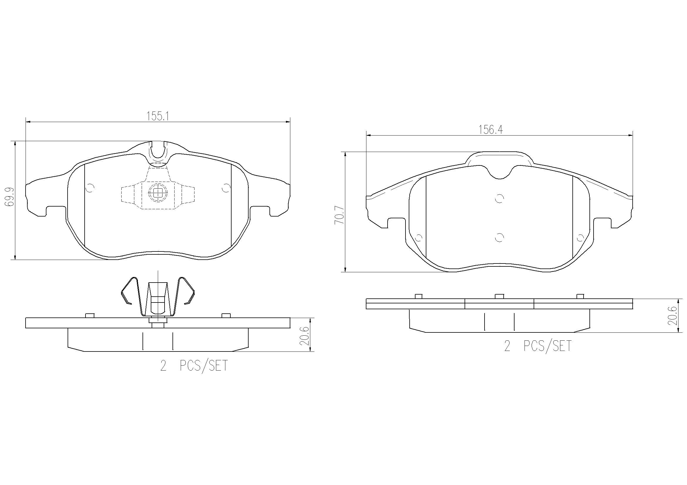 SAAB Disc Brake Pad Set – Front (Ceramic) 99900004 – Brembo P59043N