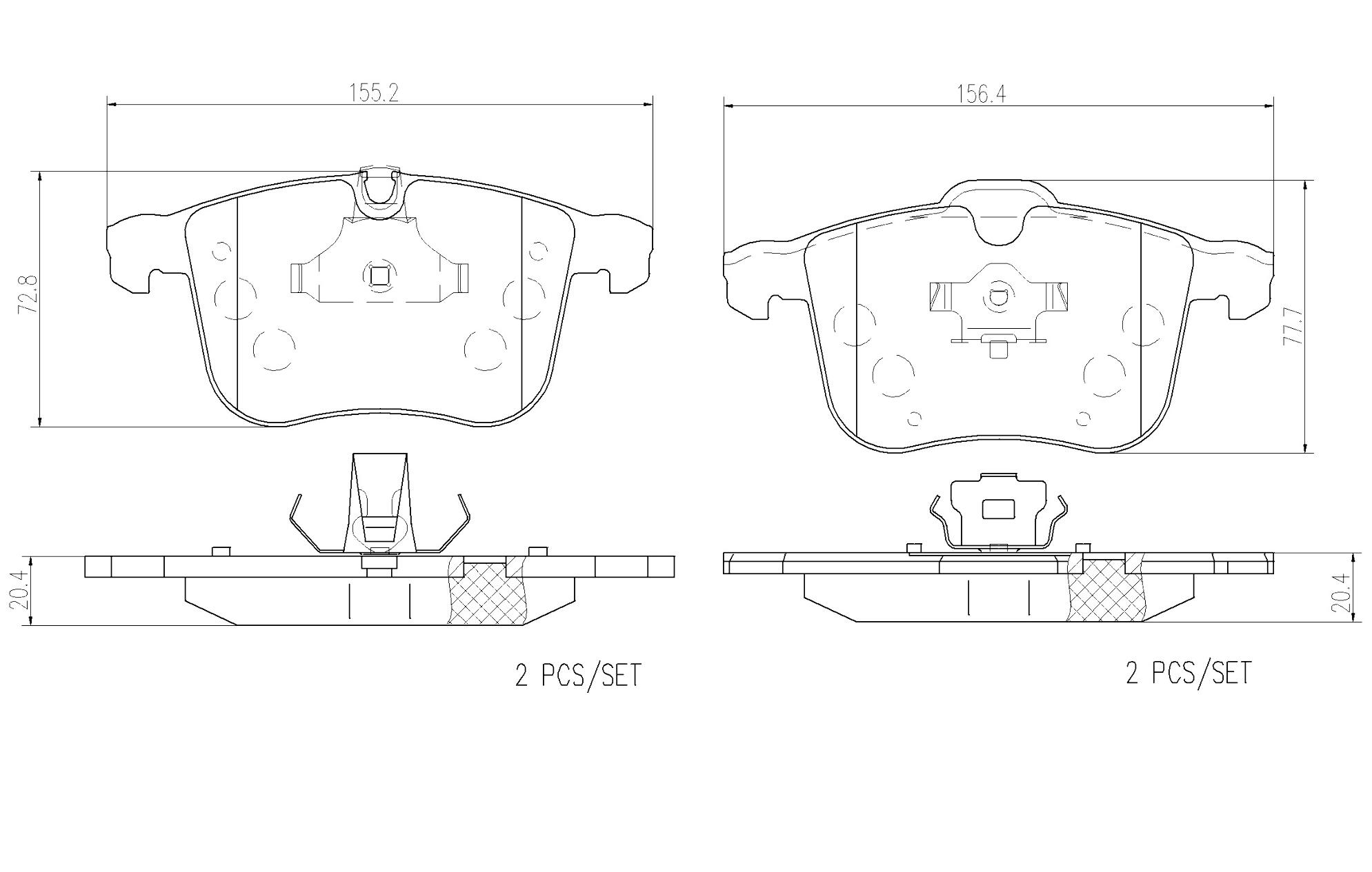 SAAB Disc Brake Pad Set – Front (Ceramic) 99900006 – Brembo P59046N