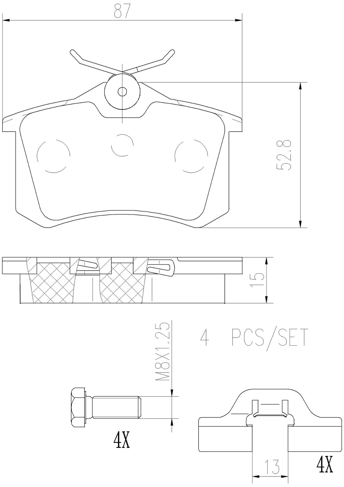 Volkswagen Disc Brake Pad and Rotor Kit – Front and Rear (280mm/226mm) (Ceramic) 535615301