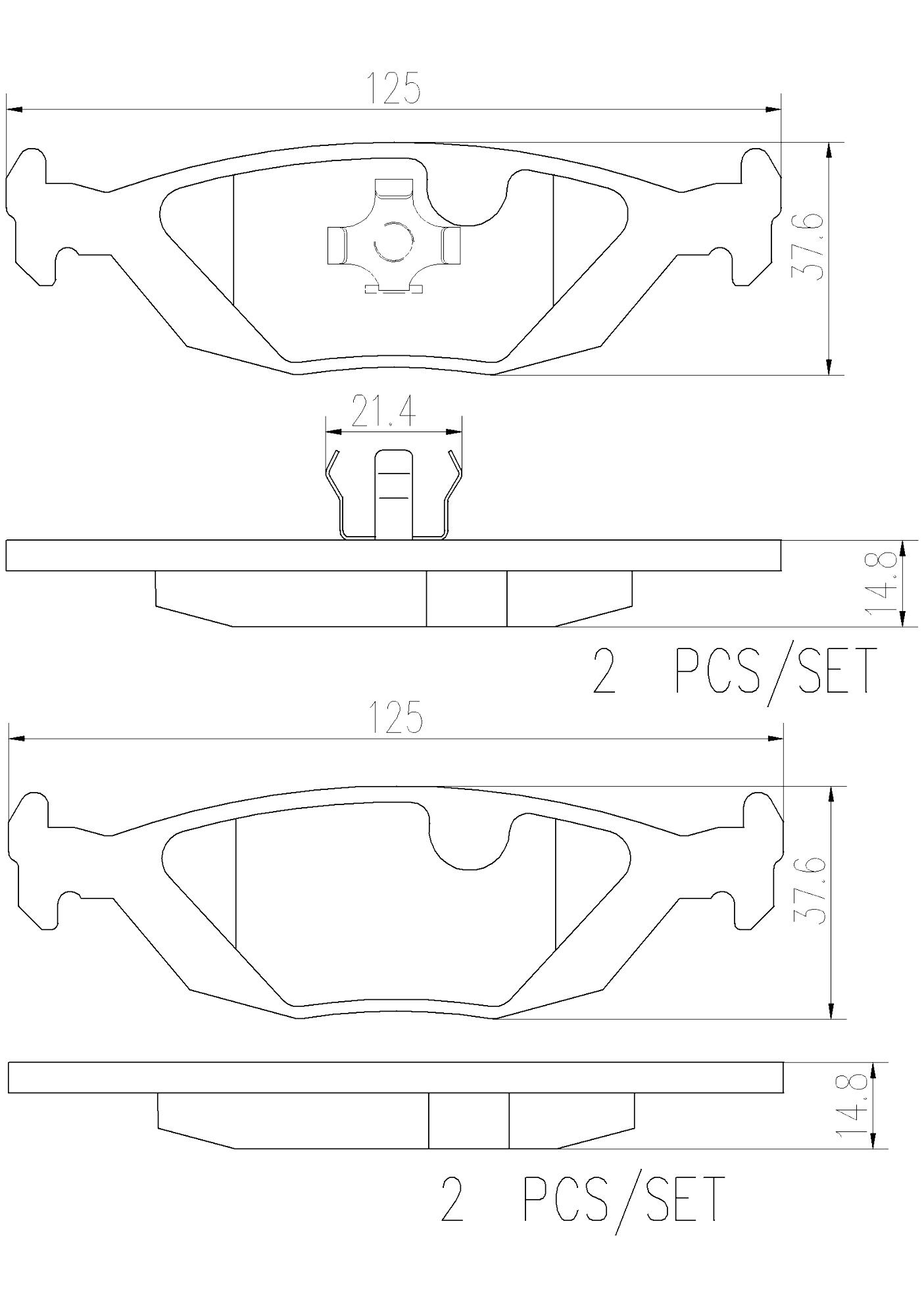 SAAB Disc Brake Pad Set – Rear (Ceramic) 32017602 – Brembo P71003N