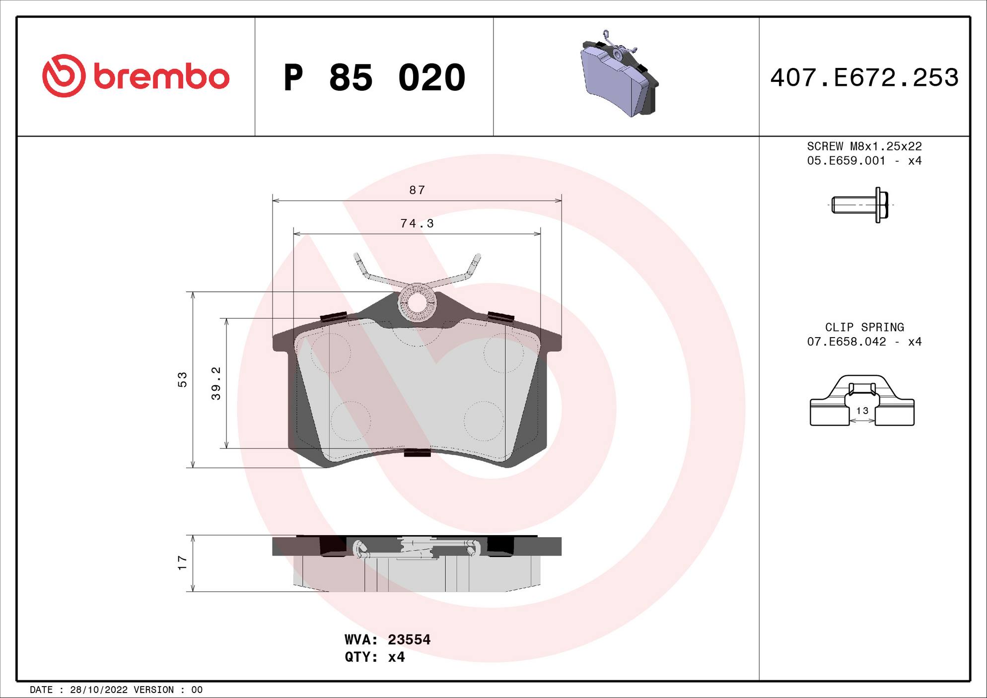 Audi Volkswagen Disc Brake Pad and Rotor Kit – Front and Rear (312mm/256mm) (Low-Met) 8N0615301A