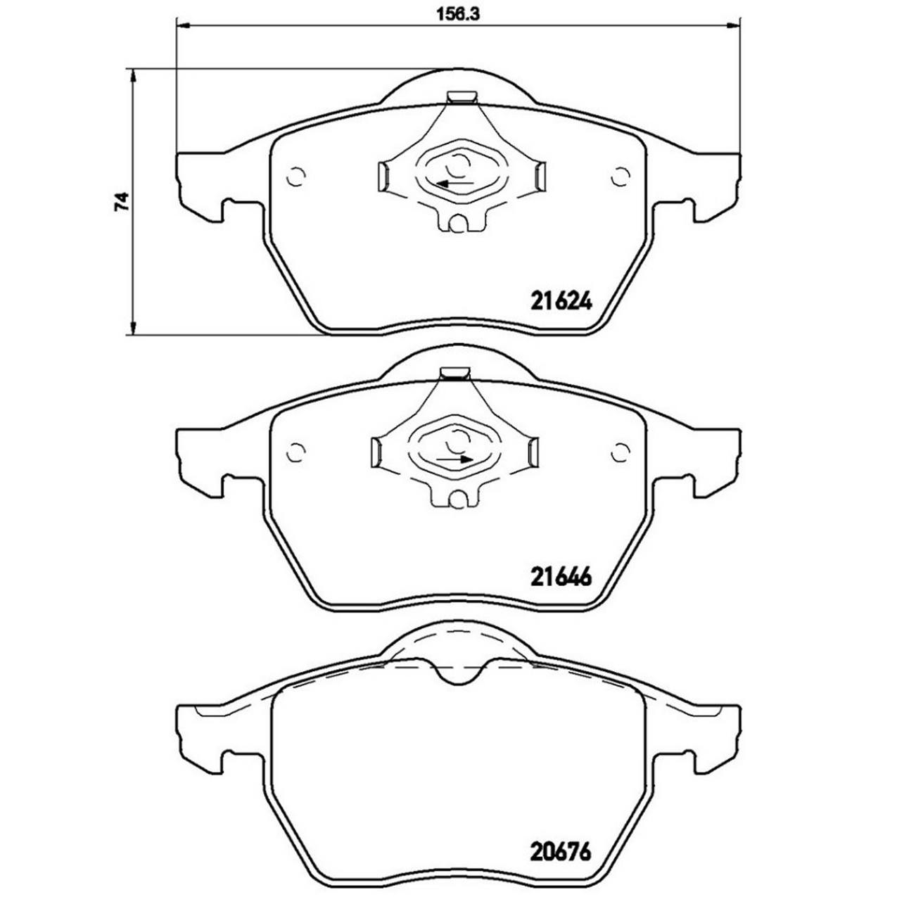 Volkswagen Disc Brake Pad and Rotor Kit – Front and Rear (288mm/232mm) (Low-Met) 6R0615301D