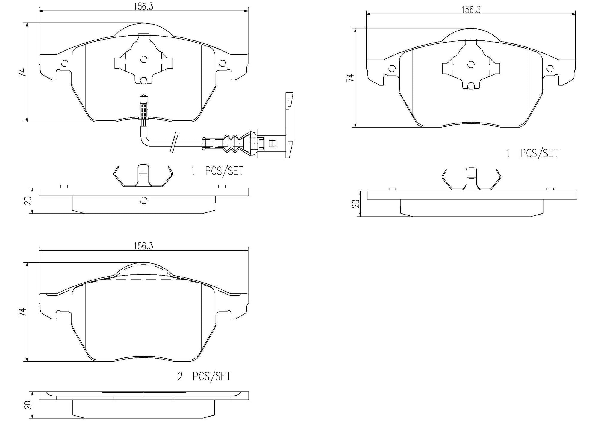 Audi Volkswagen Disc Brake Pad and Rotor Kit – Front and Rear (312mm/256mm) (Ceramic) 8N0615301A