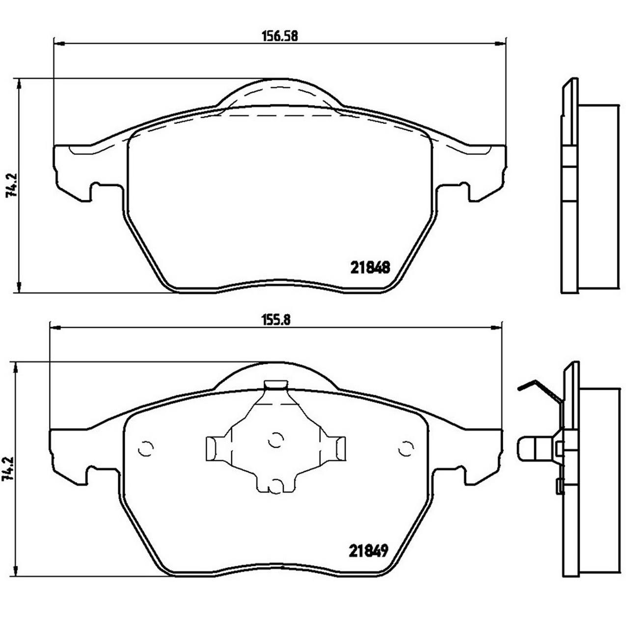 Audi Volkswagen Disc Brake Pad and Rotor Kit – Front and Rear (312mm/256mm) (Low-Met) 8N0615301A