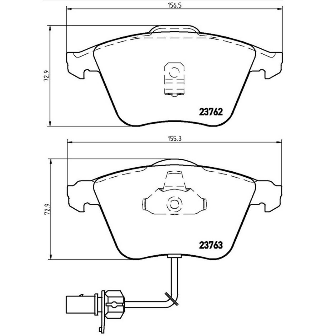 Audi Disc Brake Pad and Rotor Kit – Front and Rear (347mm/302mm) (Low-Met) 4F0615301G