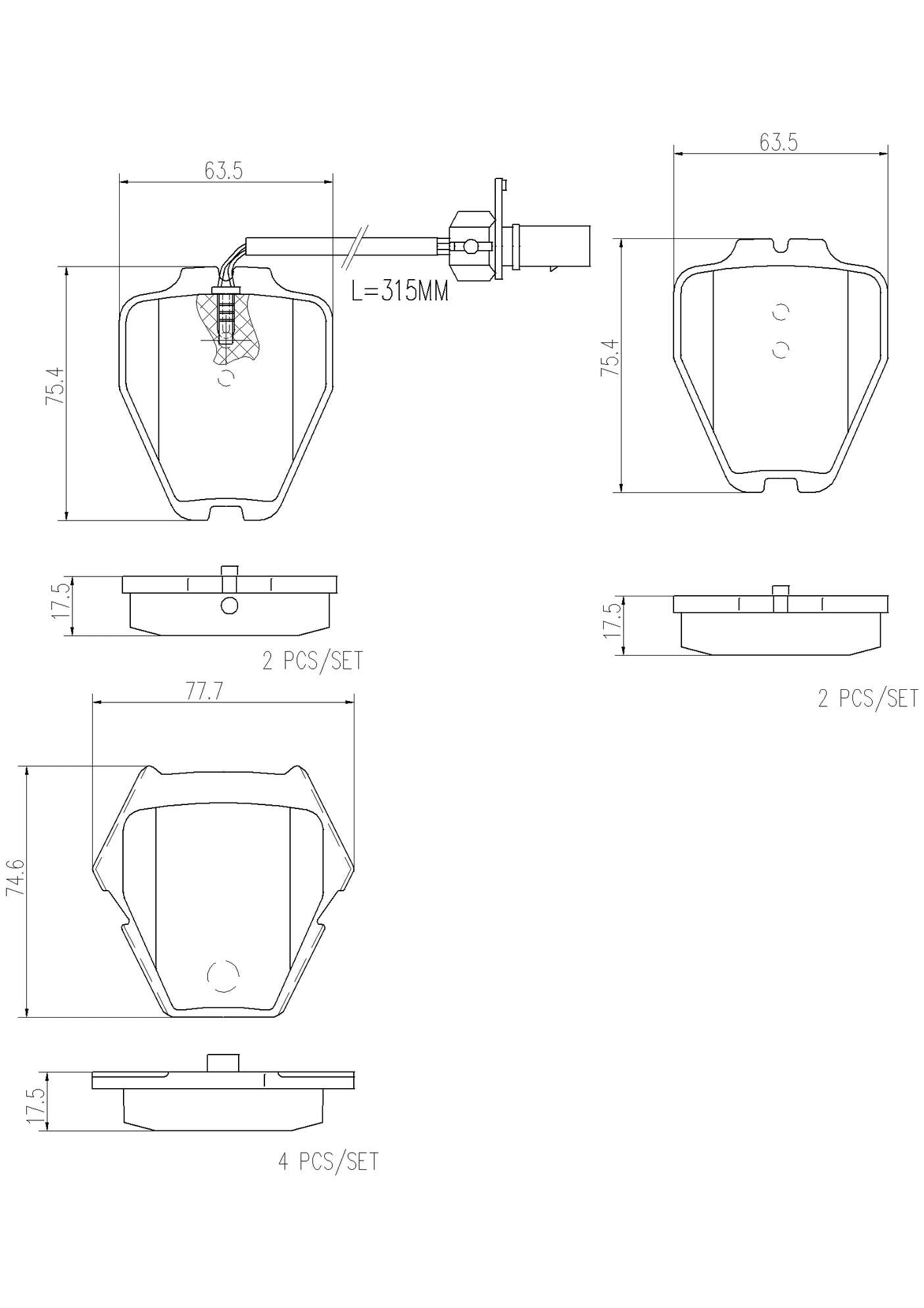 Audi Disc Brake Pad and Rotor Kit – Front and Rear (321mm/255mm) (Ceramic) 8E0615301AD