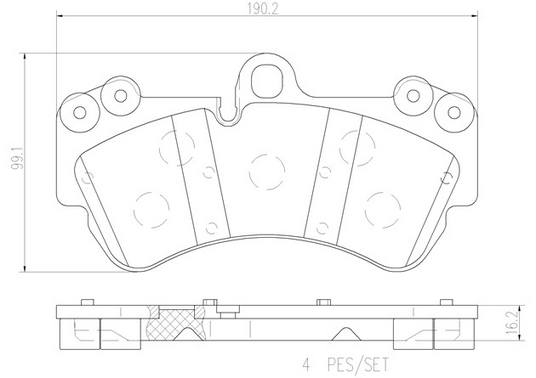 Porsche VW Disc Brake Pad Set – Front (Ceramic) 7L0698151S – Brembo P85069N